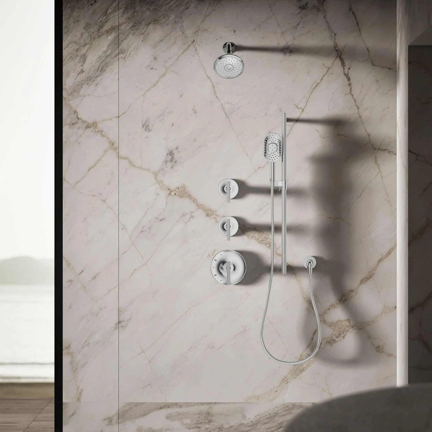 سردوش حمام Kohler مدل 22169-CP Forte، کروم براق