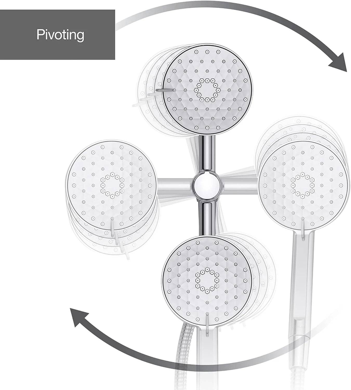 ست دوش چند منظوره 2 در 1 KOHLER 23218-BL Awaken، شامل سردوش چرخشی و دوشی دستی، 9.5 لیتر در دقیقه، مشکی مات