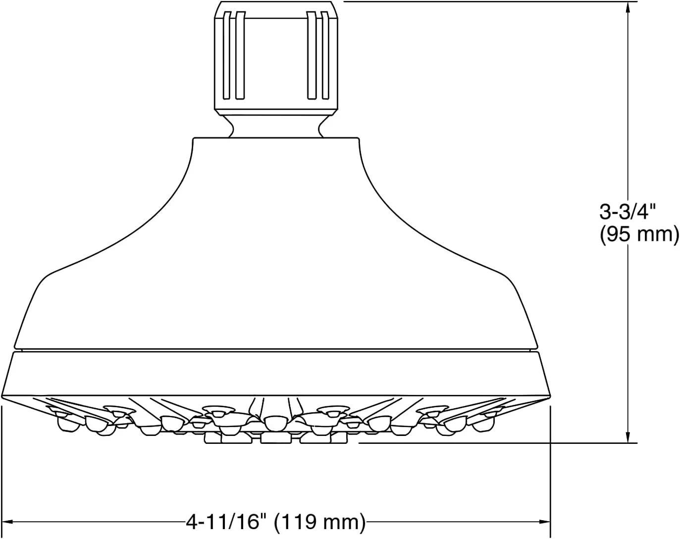 سردوش سقفی 5 اینچی چند منظوره KOHLER Radiate با 5 حالت پاشش، دارای موتور پاشش پیشرفته و صفحه پاشش MasterClean با قابلیت تمیز کردن آسان (نصب دیواری)