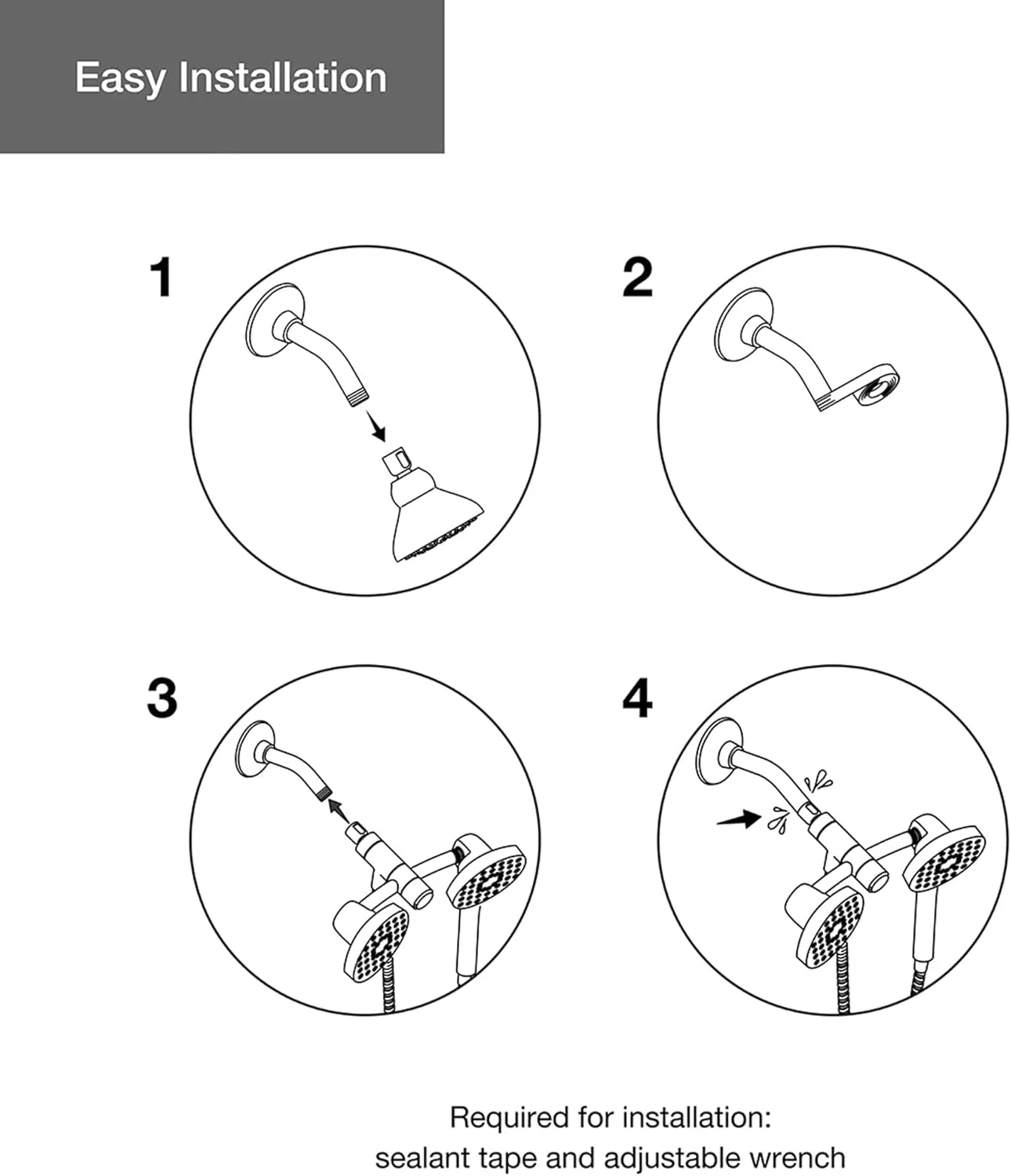 ست دوش چند منظوره 2 در 1 KOHLER 23218-BL Awaken، شامل سردوش چرخشی و دوشی دستی، 9.5 لیتر در دقیقه، مشکی مات