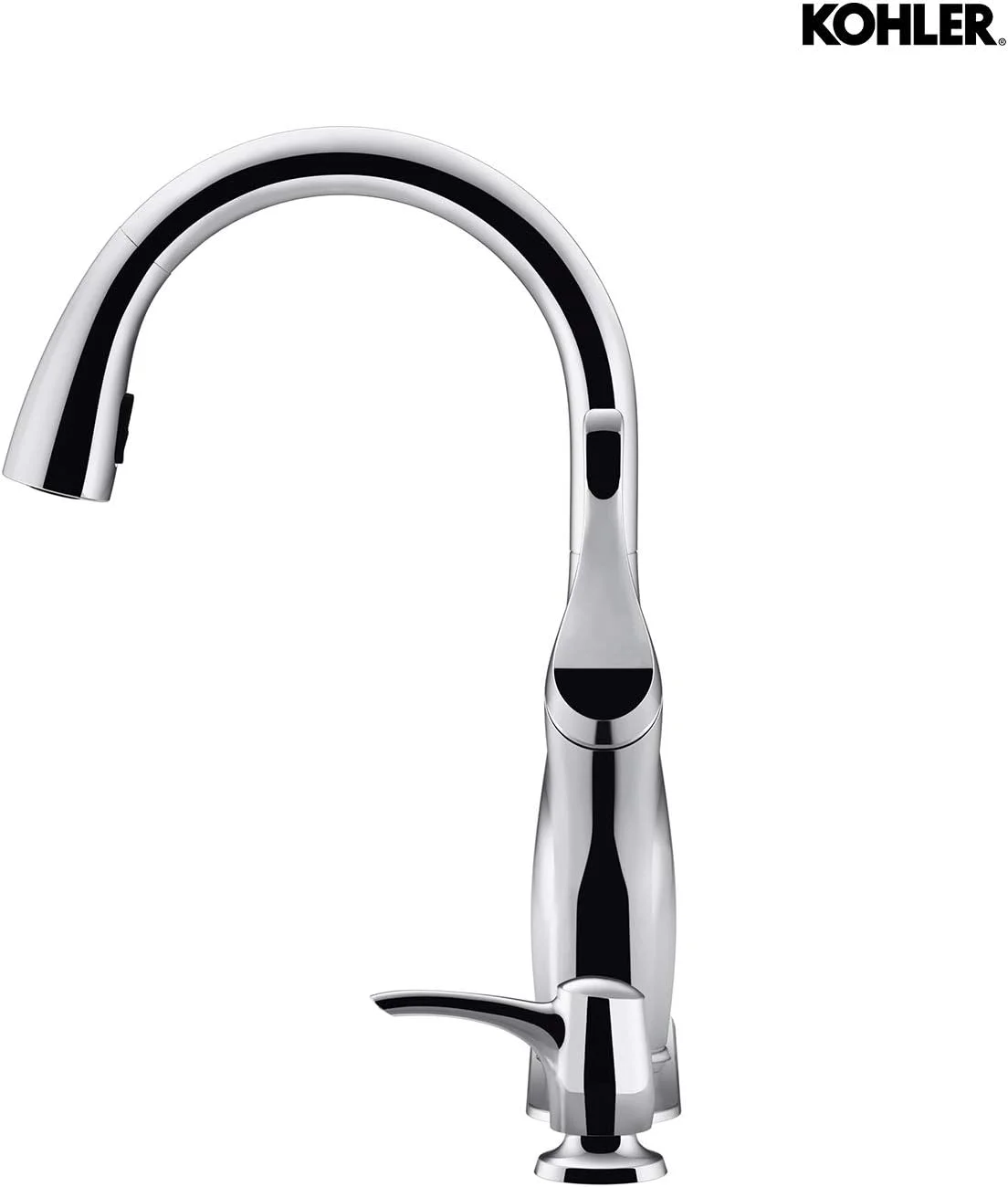 شیر آشپزخانه کولر مدل Mazz با سردوش دستی چند منظوره با فناوری اسپری سر دوش بیرون کشیدنی به همراه جای مایع ظرفشویی/لوسیون، روکش کروم (نقره ای)