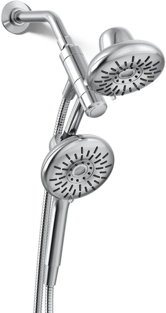 سردوش دوگانه دیواری Kohler Freespin Bellerose با سه حالت اسپری و اندازه 5.25 اینچ، رنگ نیکل برس خورده براق