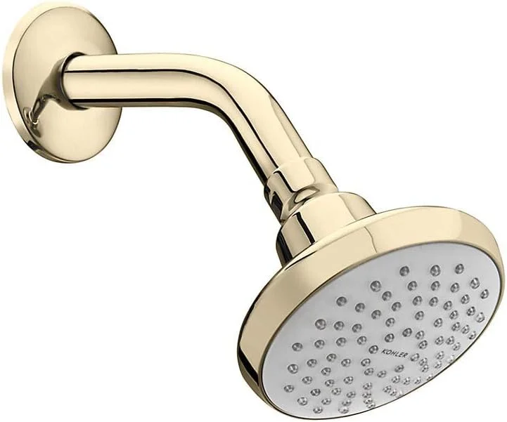 سردوش 102 میلی‌متری مکمل KOHLER، به همراه بازویی و قالپاق سردوش، با روکش طلایی فرانسوی درخشان (نصب دیواری)