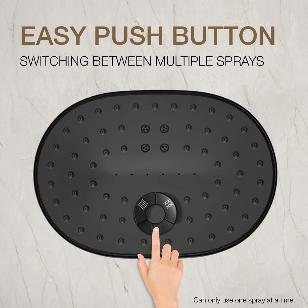 سردوش مستطیلی Kohler Statement، پوشش گسترده 200 میلیمتری، دارای 3 حالت اسپری، دکمه فشاری آسان، فناوری اسپری القایی هوای کاتالیزوری، نصب دیواری، روکش مشکی مات سردوش مستطیلی Kohler Statement، پوشش گسترده 200 میلیمتری، دارای 3 حالت اسپری، دکمه فشاری آسان، فناوری اسپری القایی هوای کاتالیزوری، نصب دیواری، روکش مشکی مات