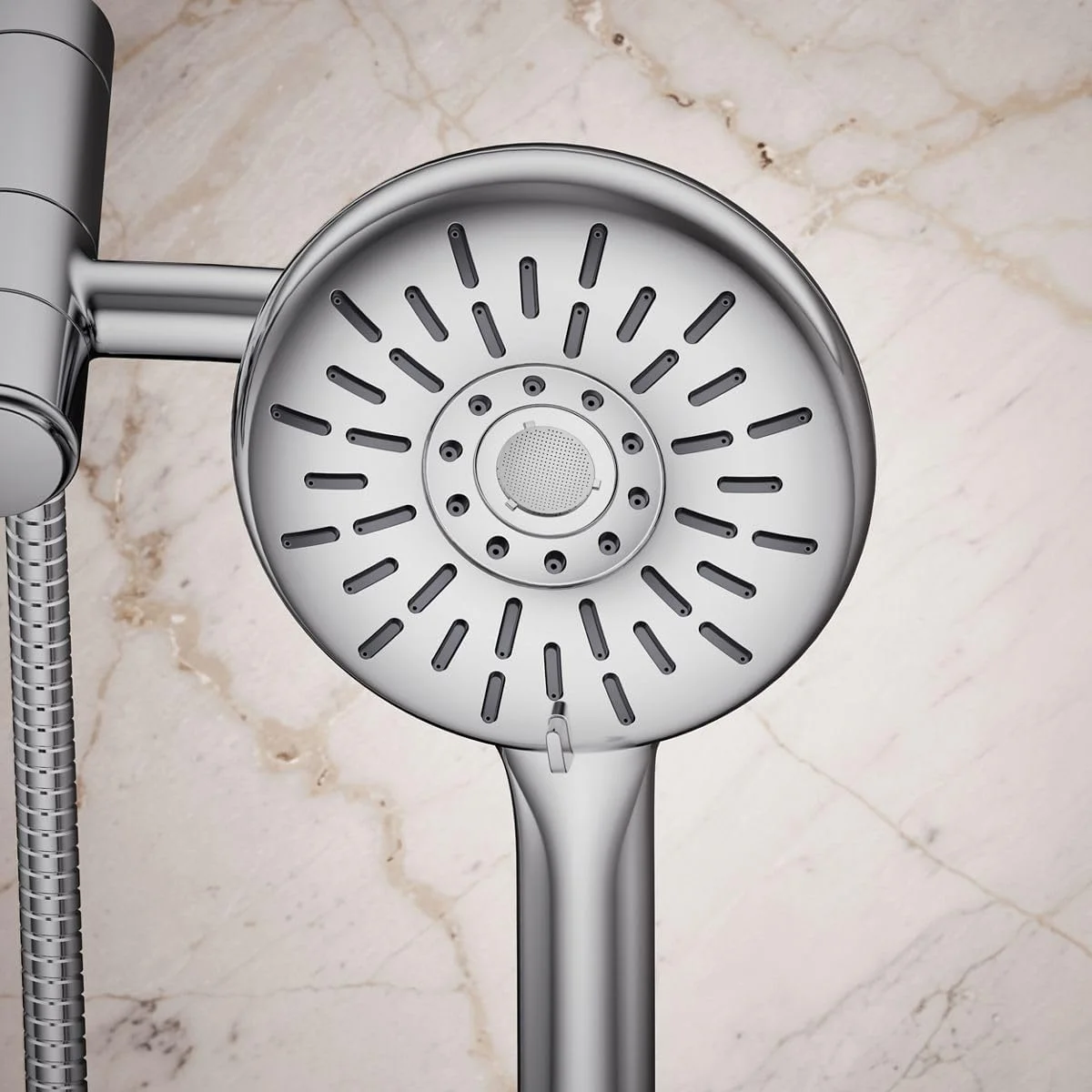 سردوش دوگانه دیواری Kohler Freespin Bellerose با سه حالت اسپری و اندازه 5.25 اینچ، رنگ نیکل برس خورده براق