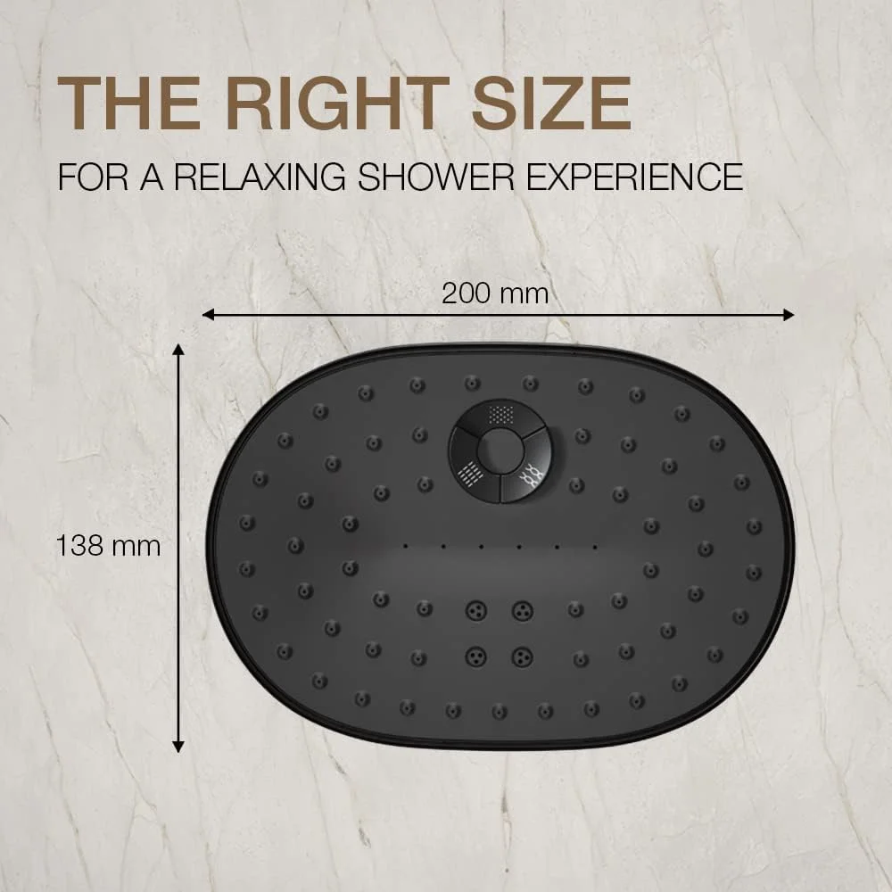 سردوش مستطیلی Kohler Statement، پوشش گسترده 200 میلیمتری، دارای 3 حالت اسپری، دکمه فشاری آسان، فناوری اسپری القایی هوای کاتالیزوری، نصب دیواری، روکش مشکی مات سردوش مستطیلی Kohler Statement، پوشش گسترده 200 میلیمتری، دارای 3 حالت اسپری، دکمه فشاری آسان، فناوری اسپری القایی هوای کاتالیزوری، نصب دیواری، روکش مشکی مات