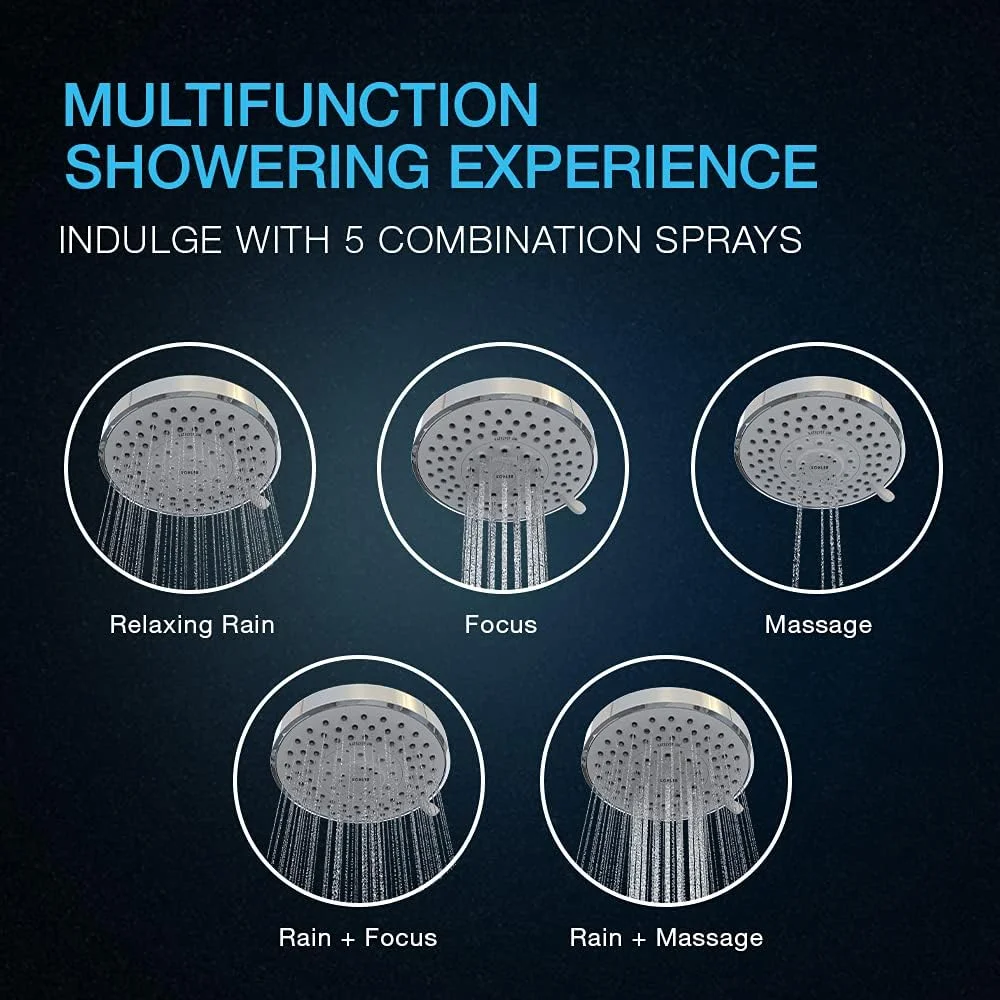 سردوش حمام Kohler Rain Duet - روکش طلایی فرانسوی - سردوش چند منظوره 122 میلی متری - فناوری اسپری القایی هوا Katalyst - 5 نوع ترکیب اسپری - روکش بادوام 75924IN-AF سردوش حمام Kohler Rain Duet - روکش طلایی فرانسوی - سردوش چند منظوره 122 میلی متری - فناوری اسپری القایی هوا Katalyst - 5 نوع ترکیب اسپری - روکش بادوام 75924IN-AF