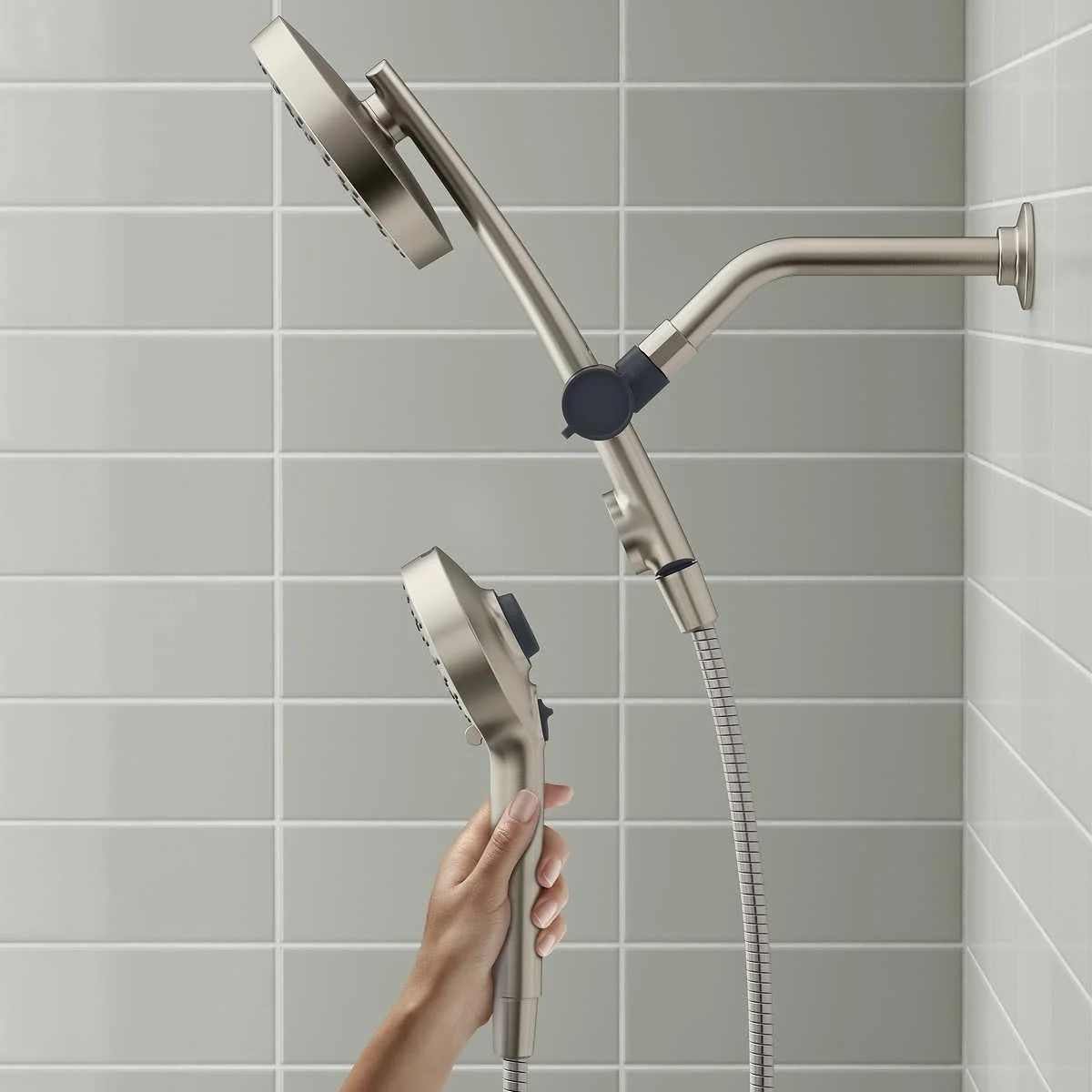 سردوش چند منظوره 3 در 1 Kohler Prone با کیت دوش ترکیبی PowerSweep، اسپری PowerSweep، پایه دوش دستی مغناطیسی (نیکل برس خورده) سردوش چند منظوره 3 در 1 Kohler Prone با کیت دوش ترکیبی PowerSweep، اسپری PowerSweep، پایه دوش دستی مغناطیسی (نیکل برس خورده)