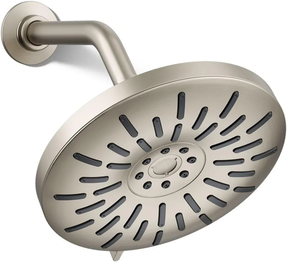 سردوش ثابت دیواری 8 اینچی KOHLER Bellerose با سه حالت اسپری و نرخ جریان 1.75 GPM - نیکل برس خورده براق