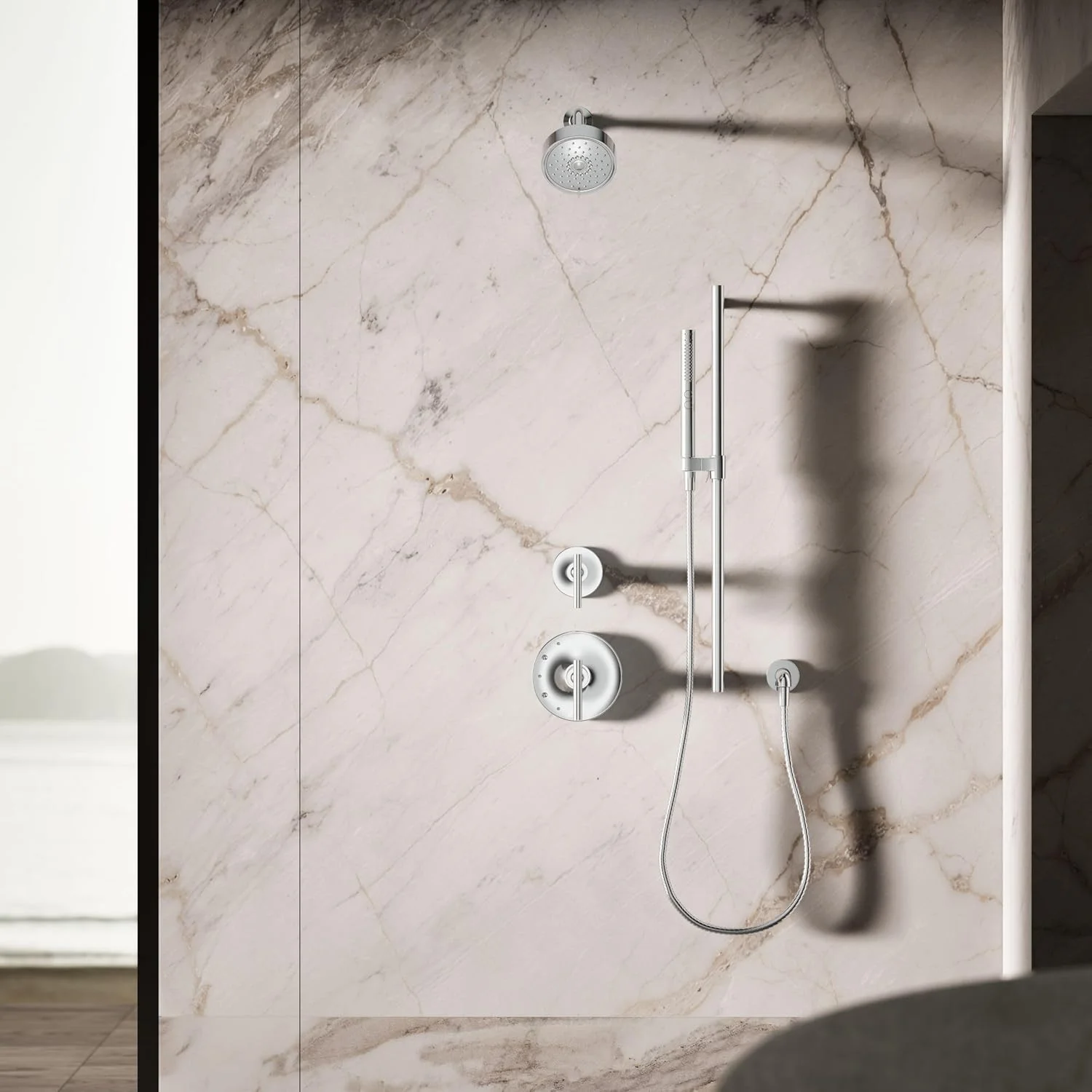 سردوش دستی Kohler K-21335-CP Shift، کروم براق