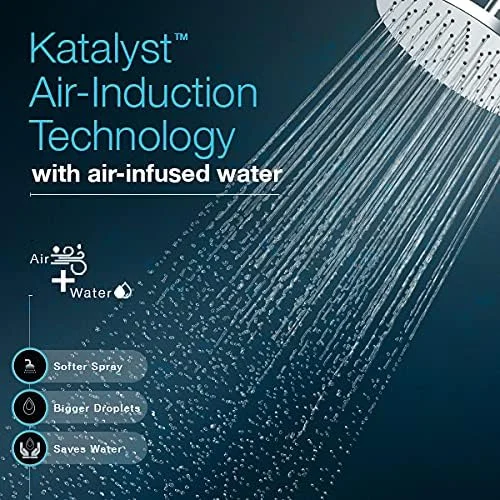 سردوش حمام Kohler Rain Duet - پرداخت کروم براق - سردوش هندسی چند منظوره 127 میلی متری - فناوری اسپری القایی هوا Katalyst - 5 نوع ترکیب اسپری سردوش حمام Kohler Rain Duet - پرداخت کروم براق - سردوش هندسی چند منظوره 127 میلی متری - فناوری اسپری القایی هوا Katalyst - 5 نوع ترکیب اسپری