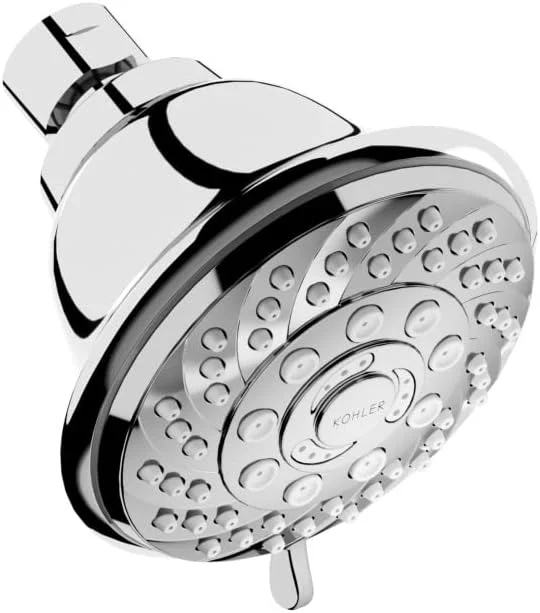 سردوش حمام KOHLER Mist Rainduet، دوش چند منظوره 5 حالته، صفحه اسپری 99 میلی متری، پلاستیک ABS (نصب دیواری، پرداخت براق، کروم)