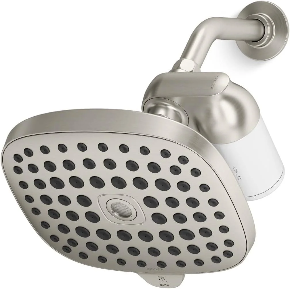 سردوش فیلتردار KOHLER R24670-G-BN Aquifer با سیستم فیلتر آب، سردوش چند منظوره و کیت ترکیبی فیلتر برای پوست و مو، نیکل برس خورده پر جنب و جوش