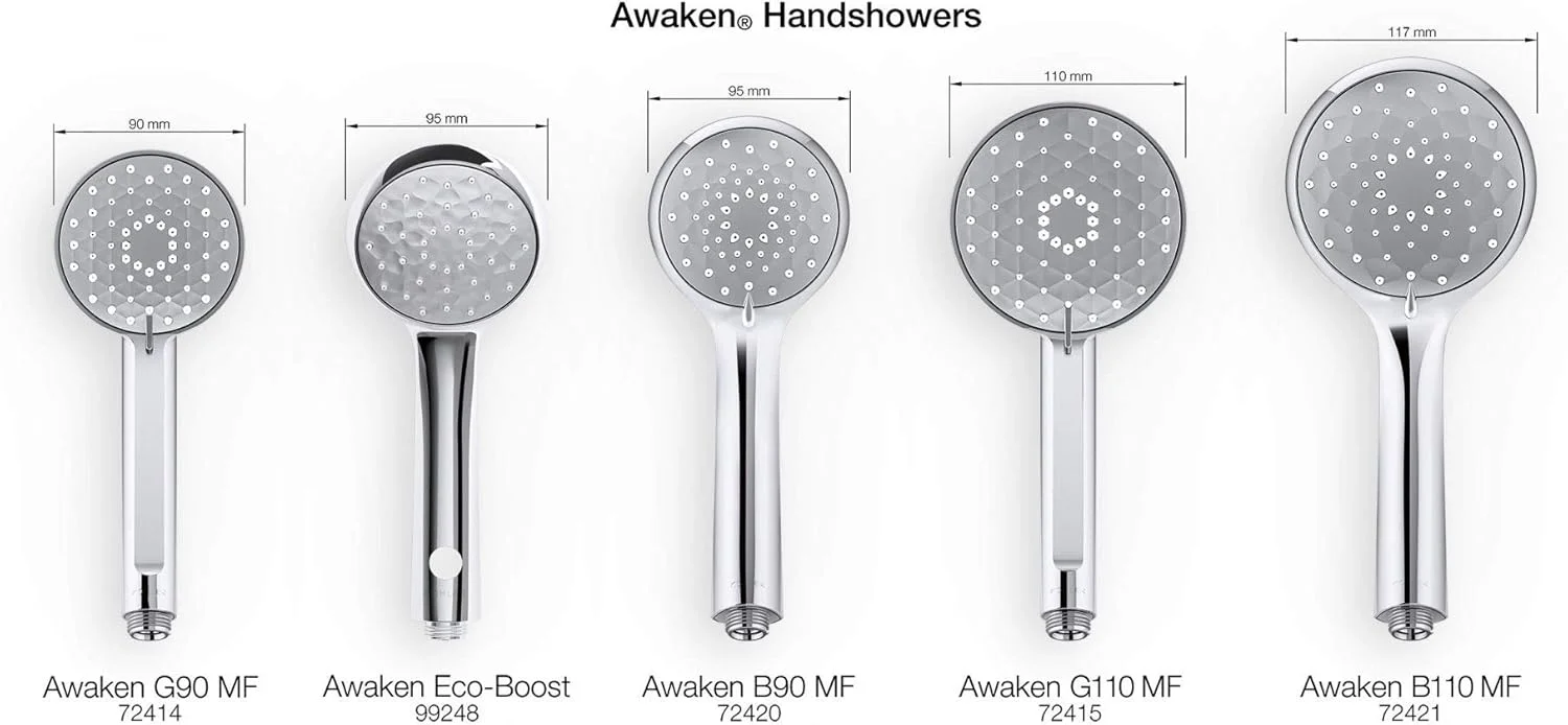 سردوش دستی چند منظوره KOHLER Awaken B90، کروم براق، K-72420-CP