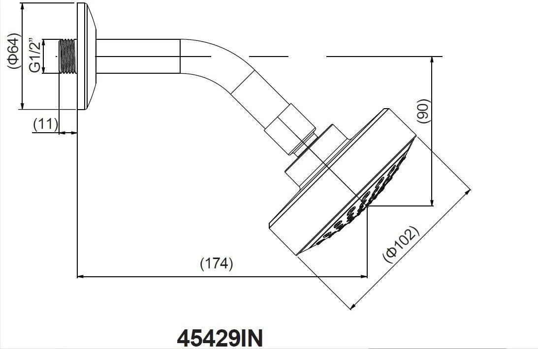 سردوش پلاستیکی 4 اینچی (10.16 سانتی متر) Kohler 72439IN-EC-CP، نقره ای