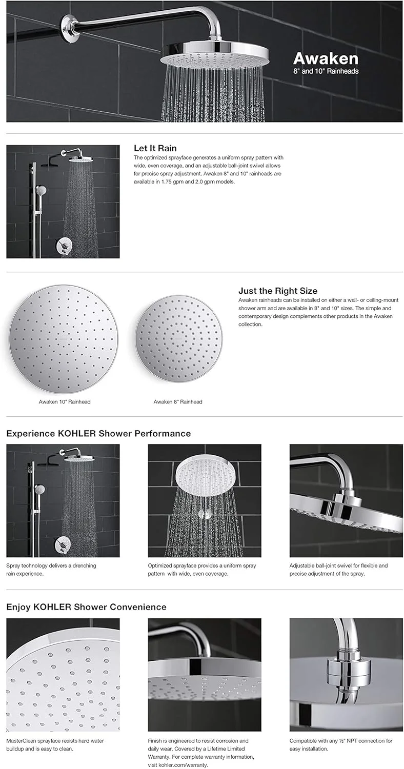 سردوش بارانی KOHLER Awaken سردوش بارانی KOHLER Awaken