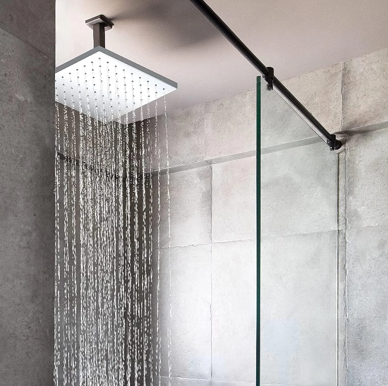 سردوش حمام Kohler Rain Duet - روکش کروم براق - سردوش بارانی مربعی 203 میلی‌متری - فناوری اسپری القایی هوا Katalyst - 3 نوع حالت اسپری - پوشش گسترده 73199IN-CP