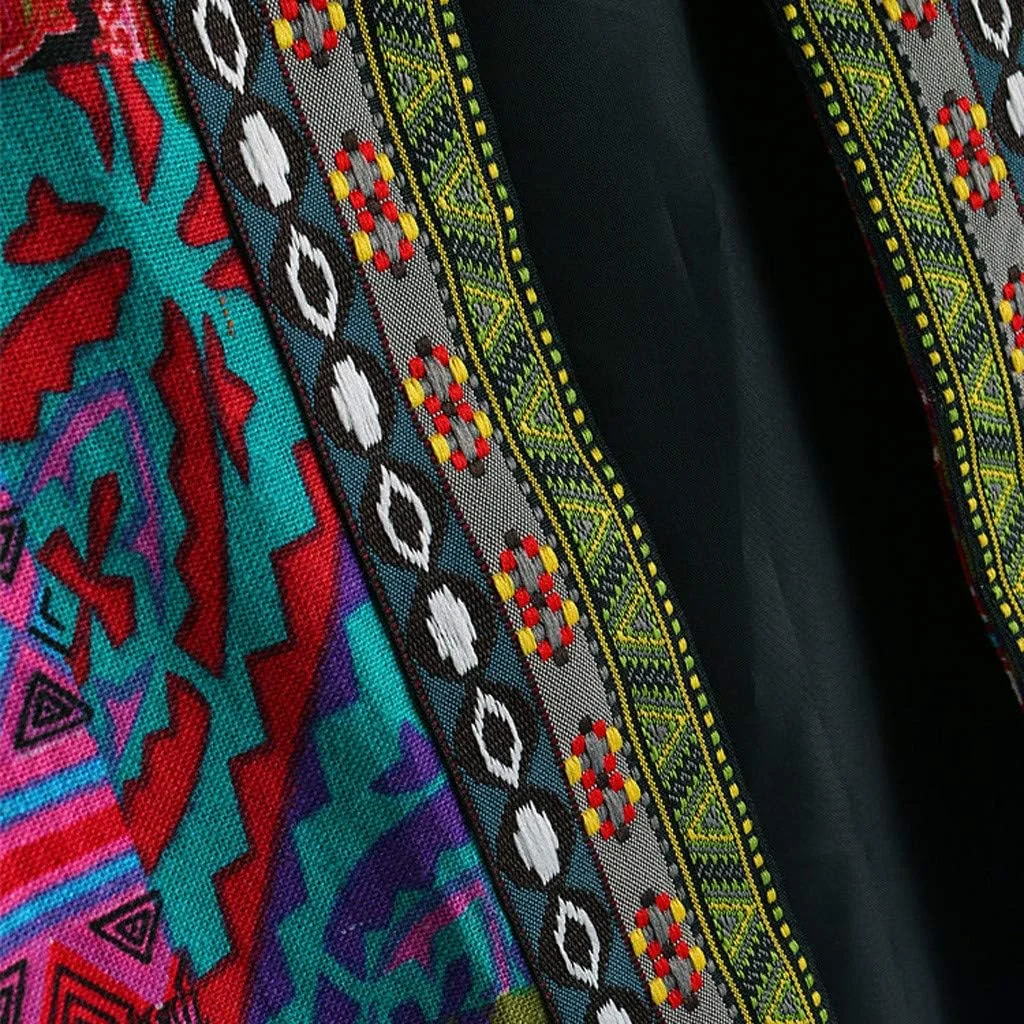 کت کاردیگان سایز بزرگ زنانه، ژاکت پارکا وینتیج آستین بلند با طرح قومی فانکل از جنس کتان و لینن L-5XL کت کاردیگان سایز بزرگ زنانه، ژاکت پارکا وینتیج آستین بلند با طرح قومی فانکل از جنس کتان و لینن L-5XL