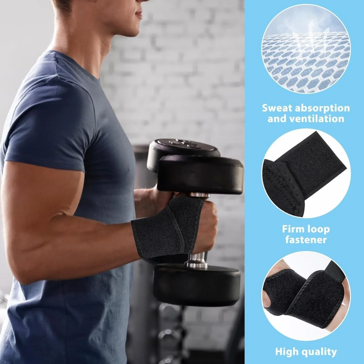 مچ بند وزنه برداری - باندهای پشتیبانی مچ دست باشگاه با بندهای الاستیک - مچ بندهای سنگین برای مردان و زنان - تجهیزات پیشگیری از آسیب - بسته 4 عددی لوازم جانبی بدنسازی مشکی