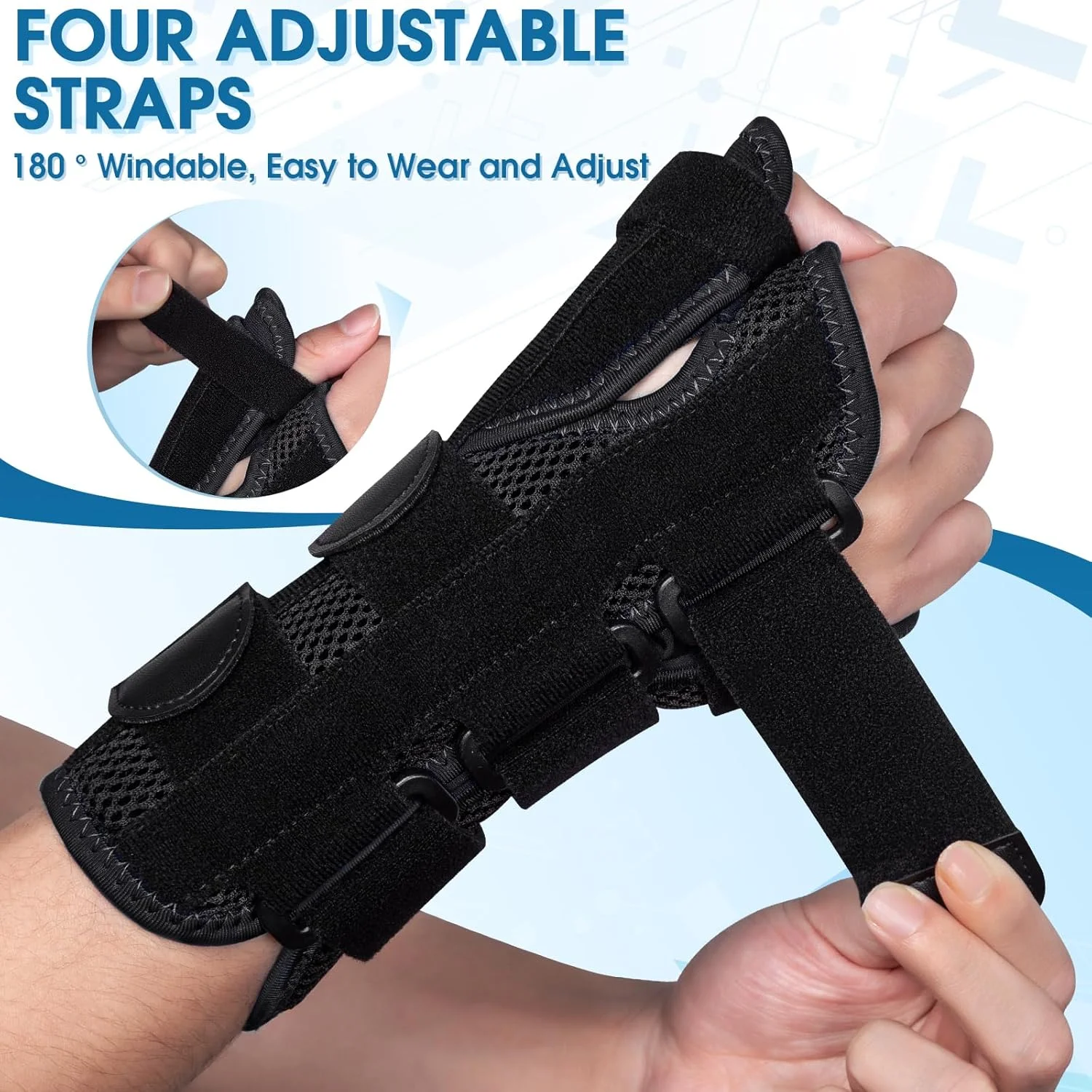 مچ بند با آتل انگشت شست - مچ و شست قابل تنظیم برای آرتروز، رگ به رگ شدن، تاندونیت، آسیب رباط، تونل کارپال، تنوسینوویت دکوروان و محافظت ورزشی مناسب برای زنان و مردان