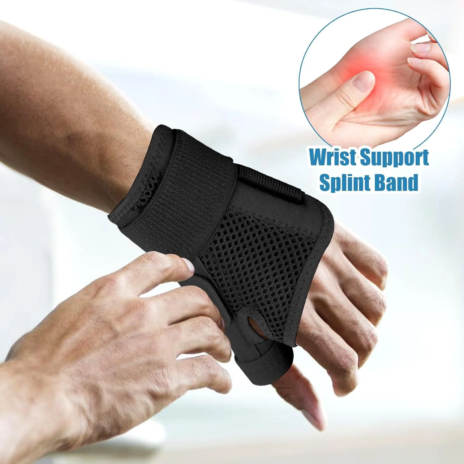 مچ بند برای تمرینات ورزشی - محافظ مچ دست برای صخره نوردی، مچ بند ضد لغزش با پشتیبانی از انگشت شست برای تمرینات وزنه برداری، گلف، تنیس، صخره نوردی