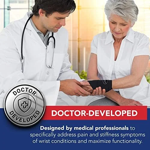 مچ بند طبی توسعه یافته توسط پزشک، مچ بند برای آرتروز تونل کارپال، تاندونیت، پشتیبانی از دست، ایده آل برای تناسب اندام، وزنه برداری - شامل دفترچه راهنما (مچ بند 2 عددی)