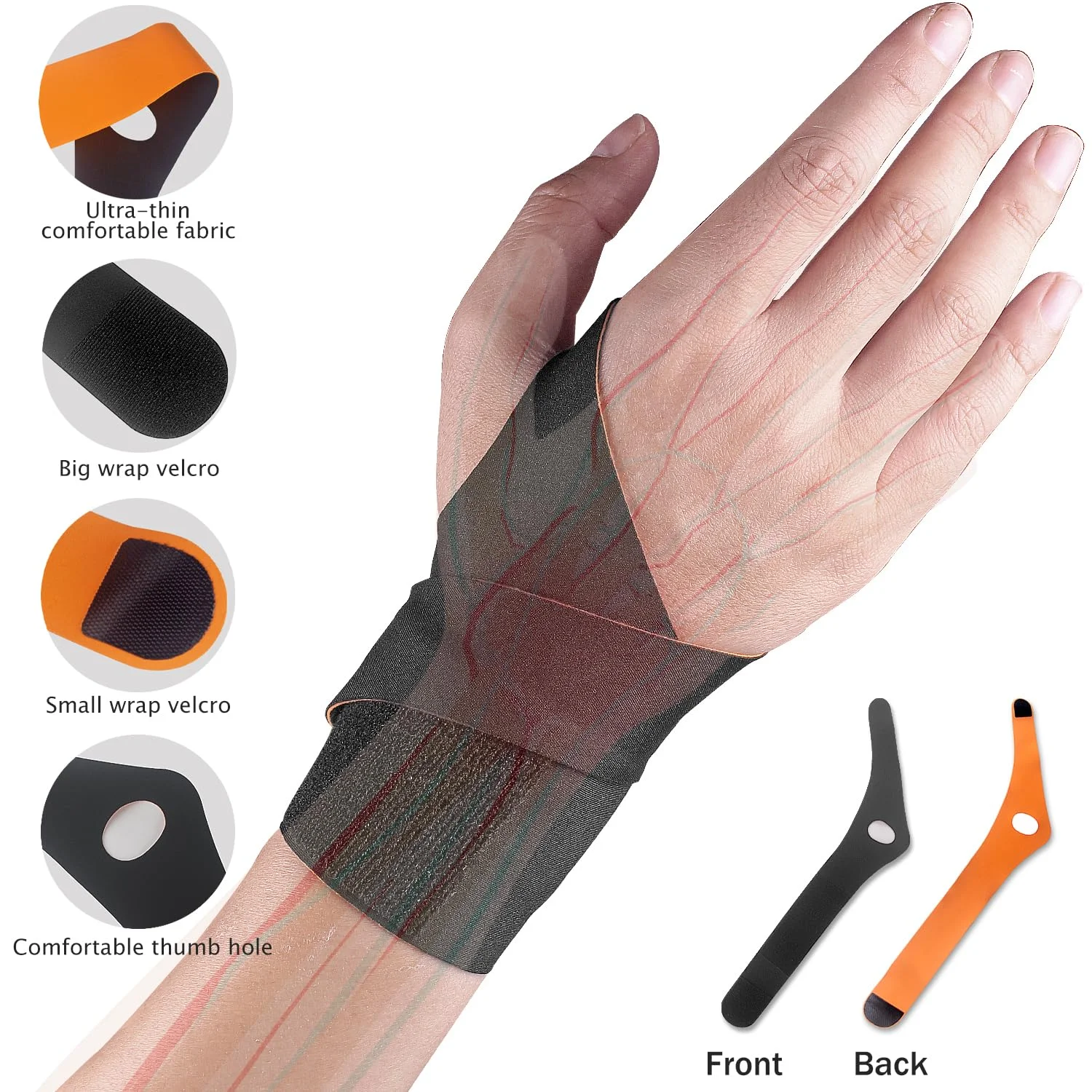 مچ بند برای سندرم تونل کارپال - مچ بند اولنار فوق العاده نازک و الاستیک برای پارگی TFCC، مچ بند فشاری برای تسکین درد، قابل تنظیم، تنفس پذیر، مناسب برای هر دو دست، برای مردان و زنان (مشکی-چپ)