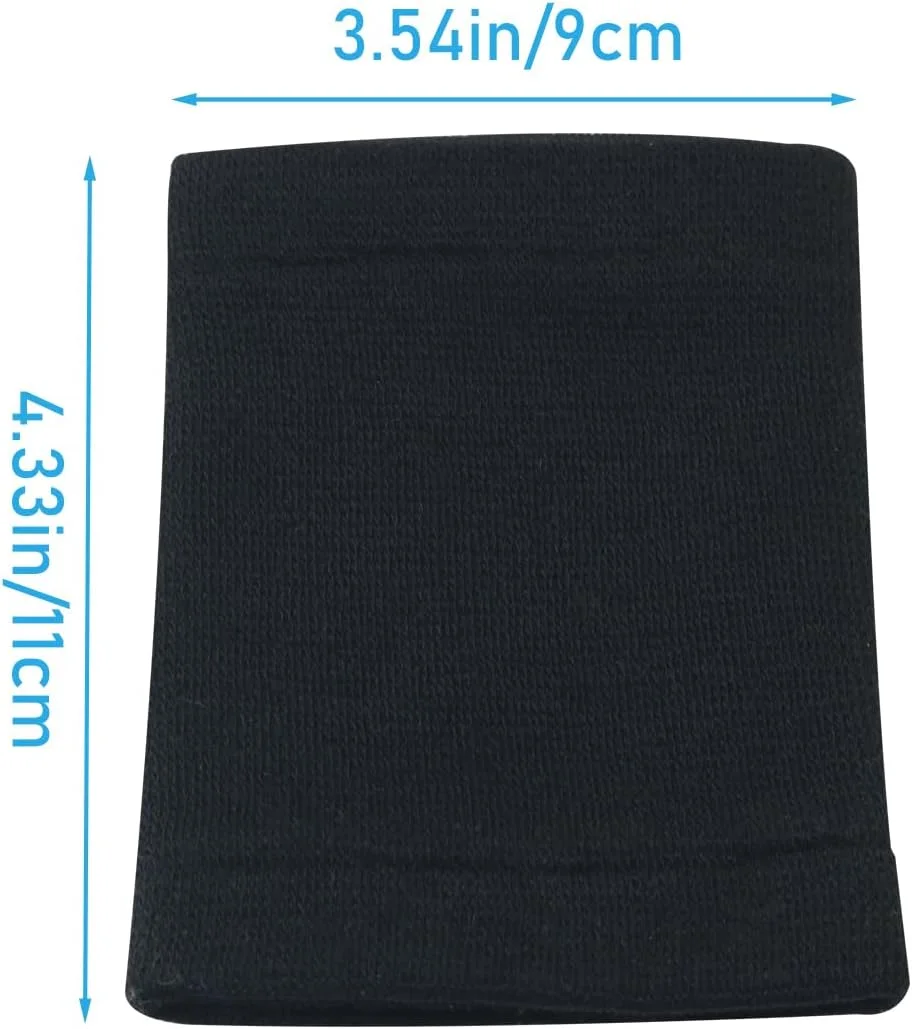 WHYHKJ 2 جفت مچ بند عرق گیر 8x10 سانتی متر نایلون کشی محافظ مچ دست گرم کننده مچ دست و ضد رگ به رگ شدن مناسب برای والیبال بسکتبال بیسبال تنیس روی میز ورزش مشکی