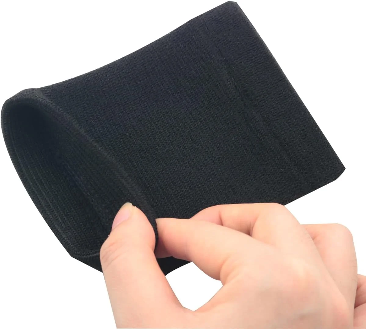 WHYHKJ 2 جفت مچ بند عرق گیر 8x10 سانتی متر نایلون کشی محافظ مچ دست گرم کننده مچ دست و ضد رگ به رگ شدن مناسب برای والیبال بسکتبال بیسبال تنیس روی میز ورزش مشکی