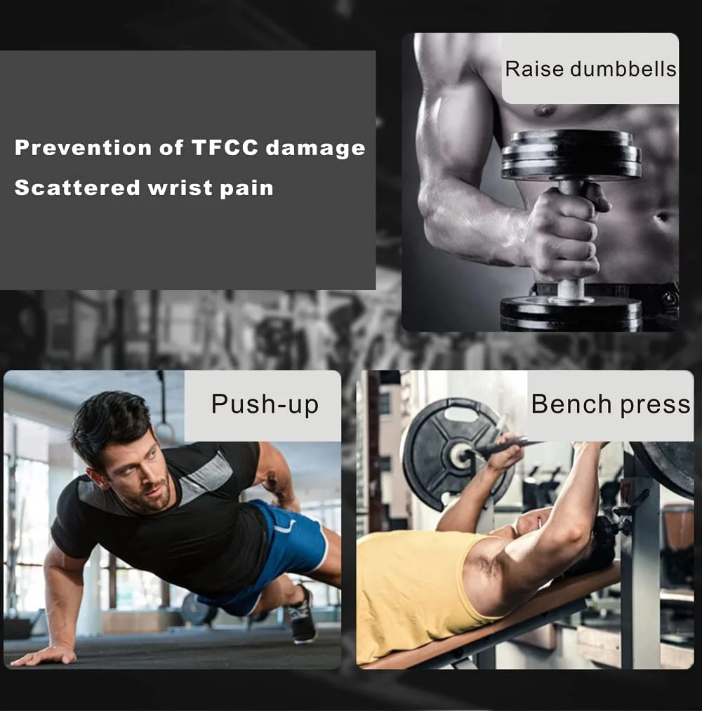 مچ بند TFCC ویکوفن، مچ بند قابل تنظیم برای پارگی TFCC - درد مچ دست در سمت اولنار، مچ دست چپ و راست برای تسکین درد مچ دست ناشی از فشار تحمل وزن، سایز Free (دو عدد)