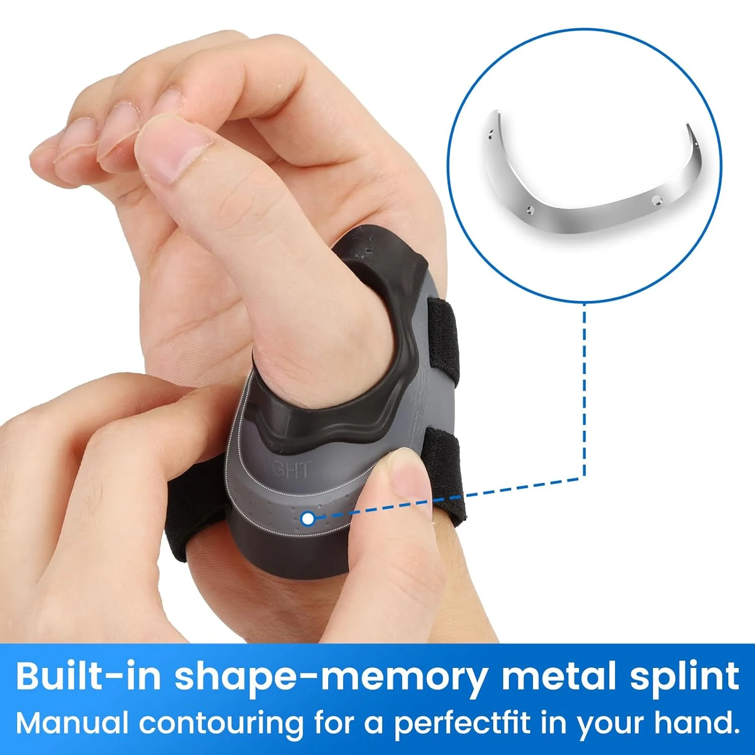 مچ بند شست ولپو CMC برای درد و پشتیبانی آرتروز، با کشش بالا و بند مچ ضد لغزش، تثبیت کننده آتل شست راحت برای استئوآرتریت برای زنان و مردان (خاکستری، دست راست، M)