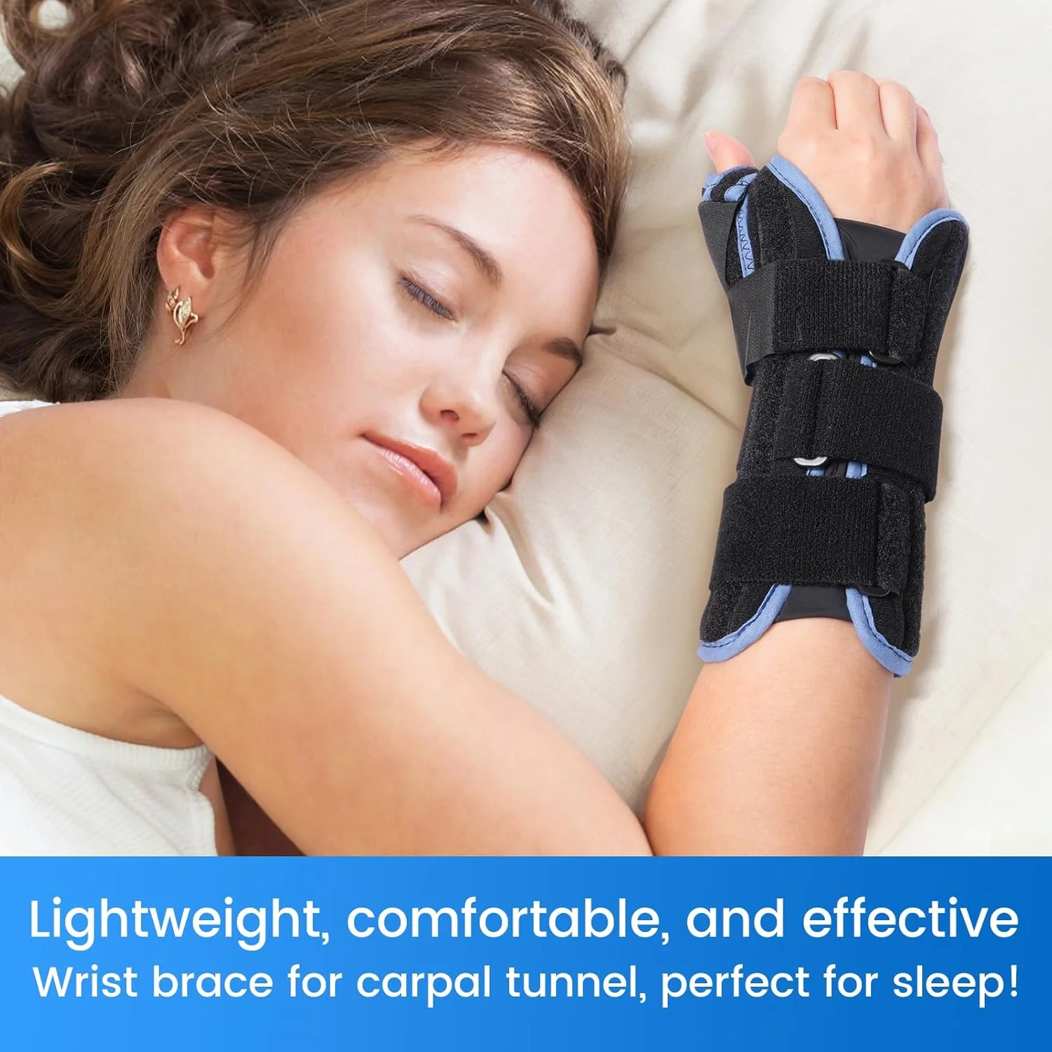 مچ بند تونل کارپال Velpeau با تثبیت کننده انگشت شست، پشتیبانی شبانه، تثبیت کامل مفصل مچ و انگشت شست، تسکین درد برای تاندونیت، تنوسینوویت دکوروان، آرتریت (Regular، دست راست، S)