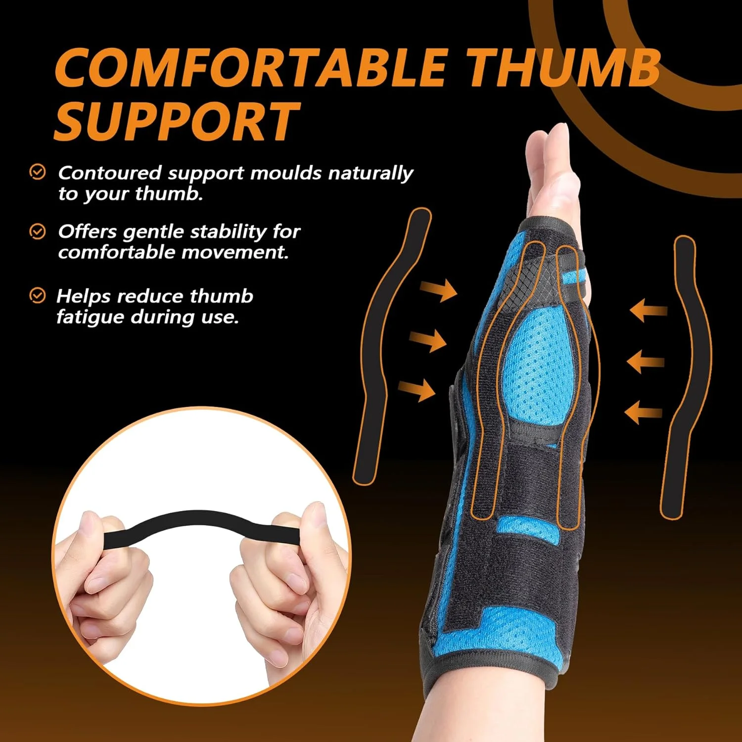 اسپلینت مچ دست و شست VIGORFIT - حمایت از مچ دست برای سندرم تونل کارپال، دِکوروان، تسکین درد آرتروز و رگ به رگ شدن - تثبیت کننده قابل تنظیم با آتل آلومینیومی برای زنان و مردان، چپ، S