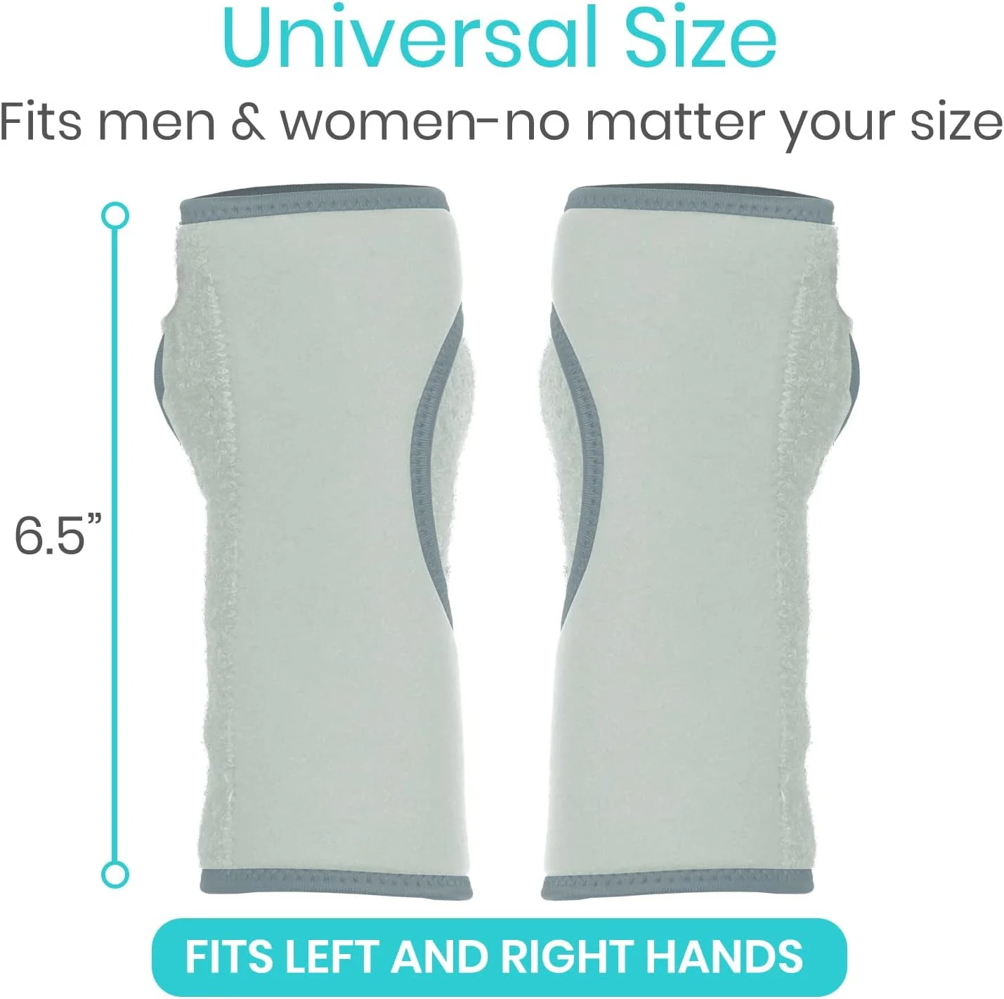 مچ بند طبی شبانه Vive، مناسب دست چپ و راست، با قابلیت پشتیبانی از مچ دست در هنگام خواب، دارای بالشتک و ایجاد فشار، تثبیت کننده بازو برای سندرم تونل کارپال، مناسب برای خواب کودکان، تاندونیت، ورزش های سنگین و درد، دارای پد قابل تنظیم، سایز آزاد، خاکستری