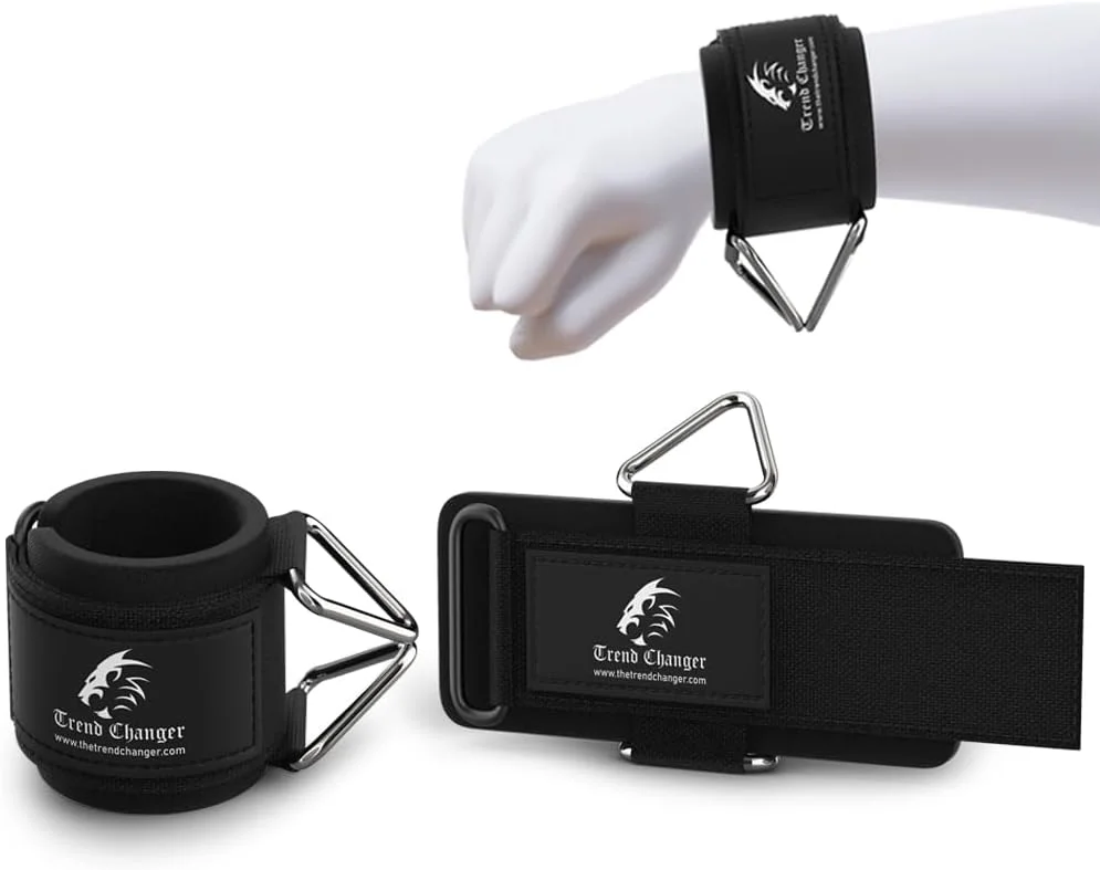 بند مچی ترند چنجر - اتصالات کابلی برای تمرین با دستگاه بدنسازی، بند مچی قابل تنظیم برای وزنه برداری با سگک محکم و پد نئوپرن برای تمرینات قدرتی و نشر جانب