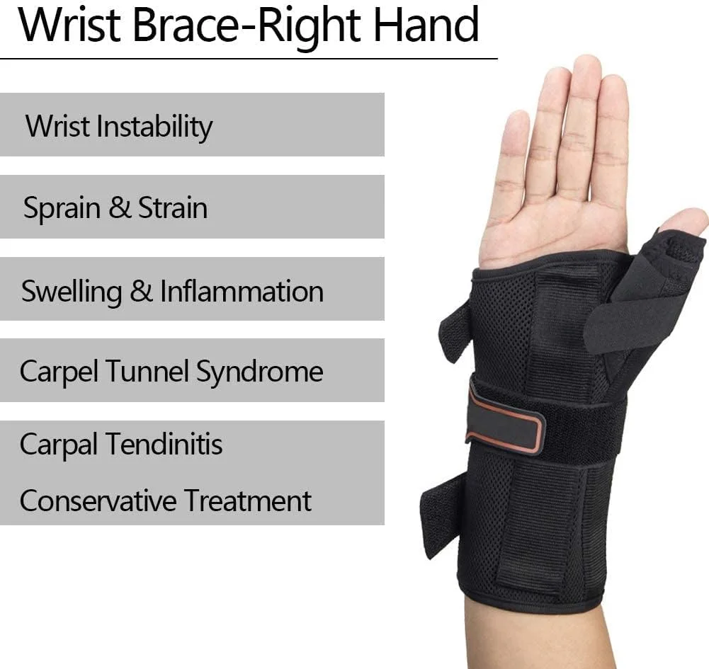 مچ بند طبی TYCA با آتل انگشت شست، مچ بند با پشتیبانی از انگشت شست برای آرتروز، رگ به رگ شدن، درد تونل کارپال، تاندونیت (متوسط، دست راست) مچ بند طبی TYCA با آتل انگشت شست، مچ بند با پشتیبانی از انگشت شست برای آرتروز، رگ به رگ شدن، درد تونل کارپال، تاندونیت (متوسط، دست راست)