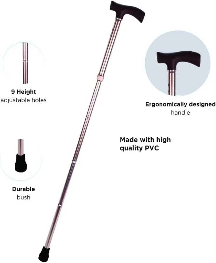 عصای پیاده روی تریستر (TS‑960WS) - عصای آلومینیومی قابل تنظیم (76‑96 سانتی متر)، دسته ارگونومیک، نوک لاستیکی ضد لغزش، وسیله کمک حرکتی سبک وزن برای استفاده روزانه