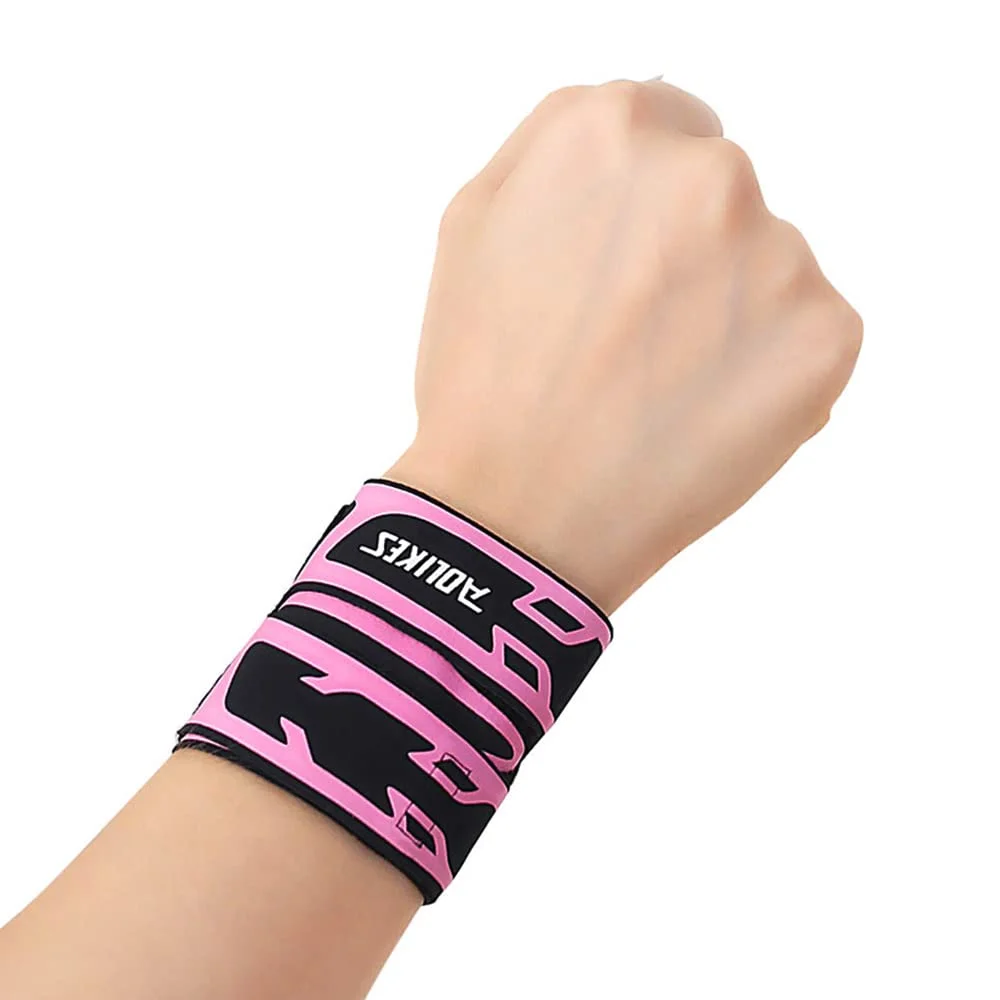 مچ بند ورزشی فشاری TYCA، نازک، قابل تنفس، قابل تنظیم، محافظ مچ دست برای بسکتبال، بدمینتون، تنیس، مناسب برای آقایان و بانوان (صورتی)، سایز آزاد