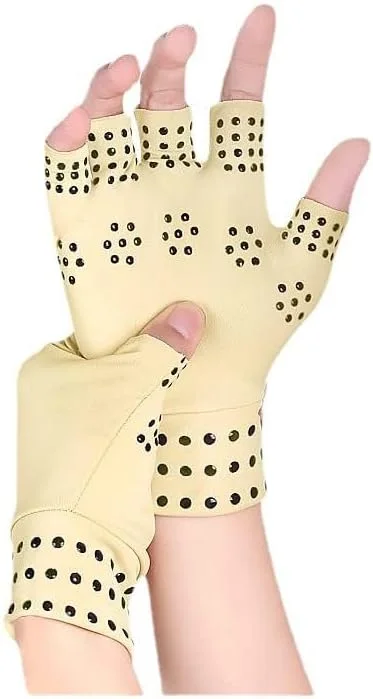 دستکش فشاری تزویق، یک جفت، تسکین دهنده درد مفاصل دست، مغناطیسی، ضد آرتروز، بدون انگشت، سایز آزاد