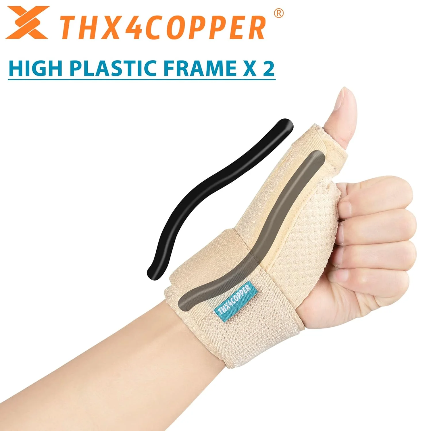 مچ بند و تثبیت کننده انگشت شست Thx4COPPER - آتل انگشت شست برای تاندونیت، رگ به رگ شدن، تونل کارپال، آرتریت - محافظ انگشت شست برای انگشت ماشه ای