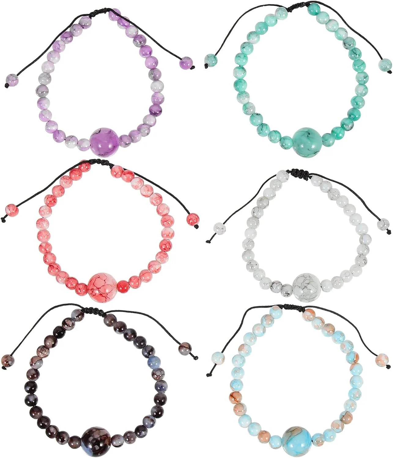 دستبندهای ضد تهوع TERRIFI - 6 عدد مچ بند ضد تهوع قابل تنظیم، باندهای تسکین دهنده بیماری دریا - ایده آل برای مسافرت، تهوع صبحگاهی، ماشین گرفتگی