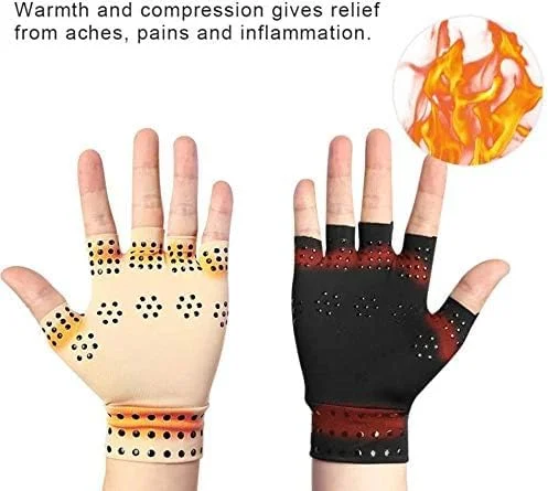 دستکش فشاری تزویق، یک جفت، تسکین دهنده درد مفاصل دست، مغناطیسی، ضد آرتروز، بدون انگشت، سایز آزاد