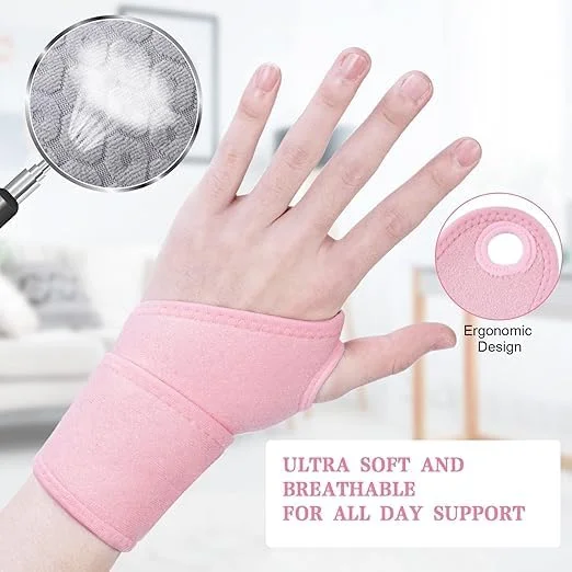 مچ بند صورتی تزویق، پشتیبانی فشاری الاستیک با بند قابل تنظیم، مچ بند برای مردان و زنان، تسکین درد ناشی از تاندونیت، تونل کارپال، مناسب برای دست راست و چپ، استفاده ورزشی