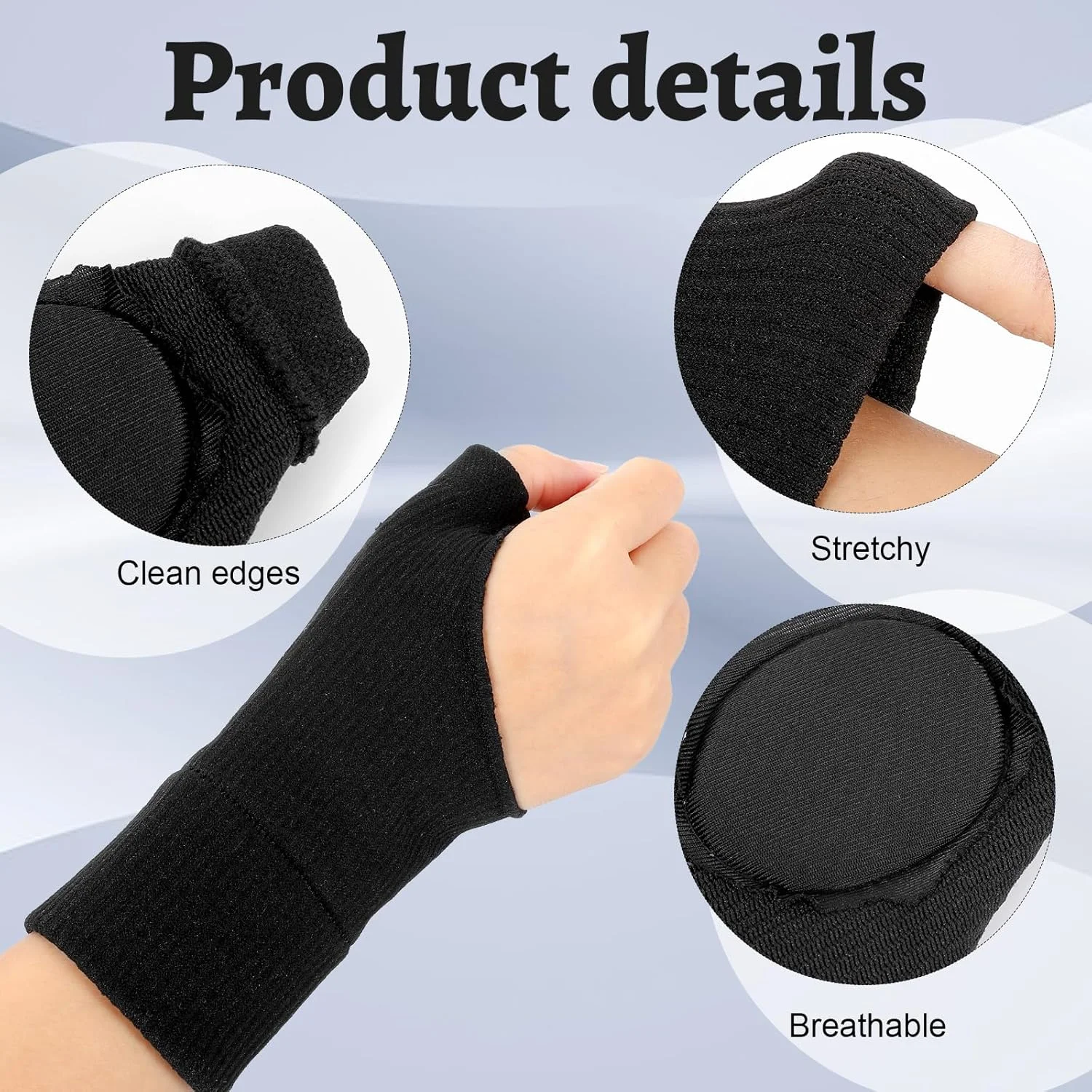 دستکش های فشاری مچ و شست SynHHergyx، 2 عدد آستین فشاری الاستیک دستکش بدون انگشت با پدهای ژل نرم برای زنان و مردان، آستین های فشاری مچ دست قابل تنفس برای شست، تایپ دستکش های فشاری مچ و شست SynHHergyx، 2 عدد آستین فشاری الاستیک دستکش بدون انگشت با پدهای ژل نرم برای زنان و مردان، آستین های فشاری مچ دست قابل تنفس برای شست، تایپ