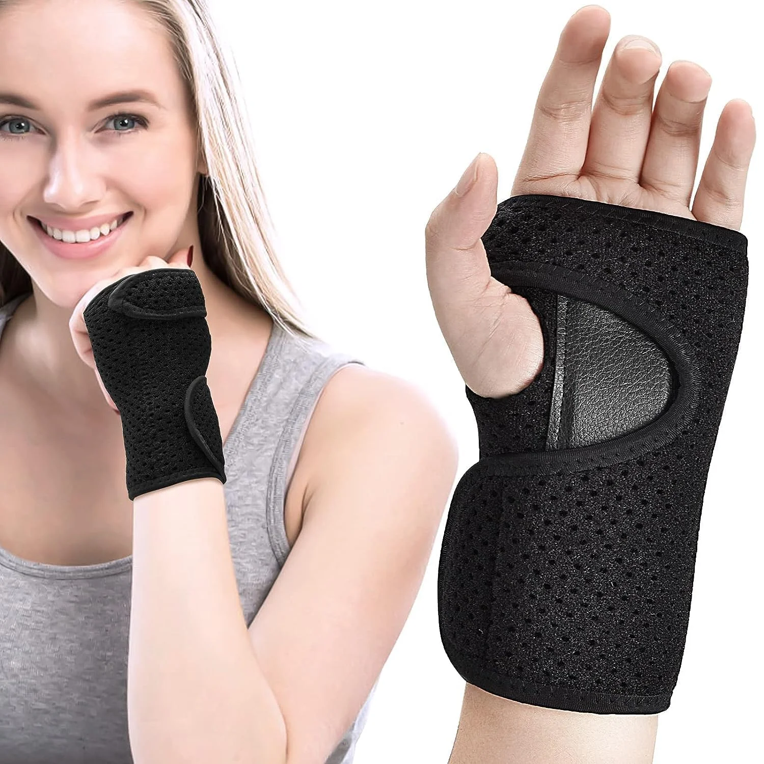 مچ بند طبی برای تونل کارپال، آتل فلزی مچ دست با 2 بند، حمایت از دست برای زنان و مردان، تثبیت کننده مچ دست و بازو برای کشیدگی مچ، تاندونیت، بولینگ (راست)