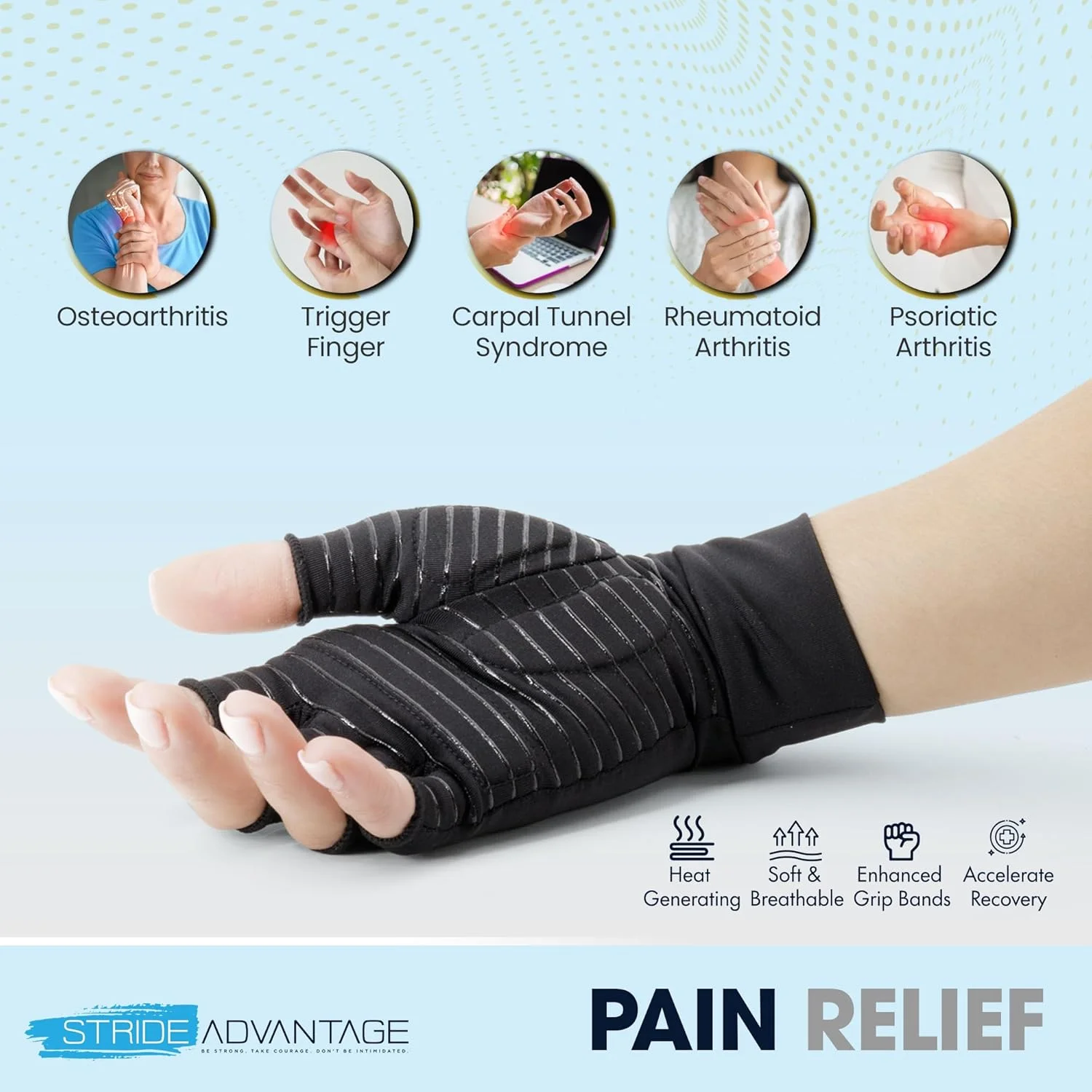 دستکش های آرتروز فشاری مسی پد دار | دستکش بدون انگشت انگشت ماشه ای روماتوئید پسوریاتیک تونل کارپال تسکین درد پشتیبانی دست مچ بند برای مردان و زنان | تایپ قلاب بافی لحاف تمیز کردن