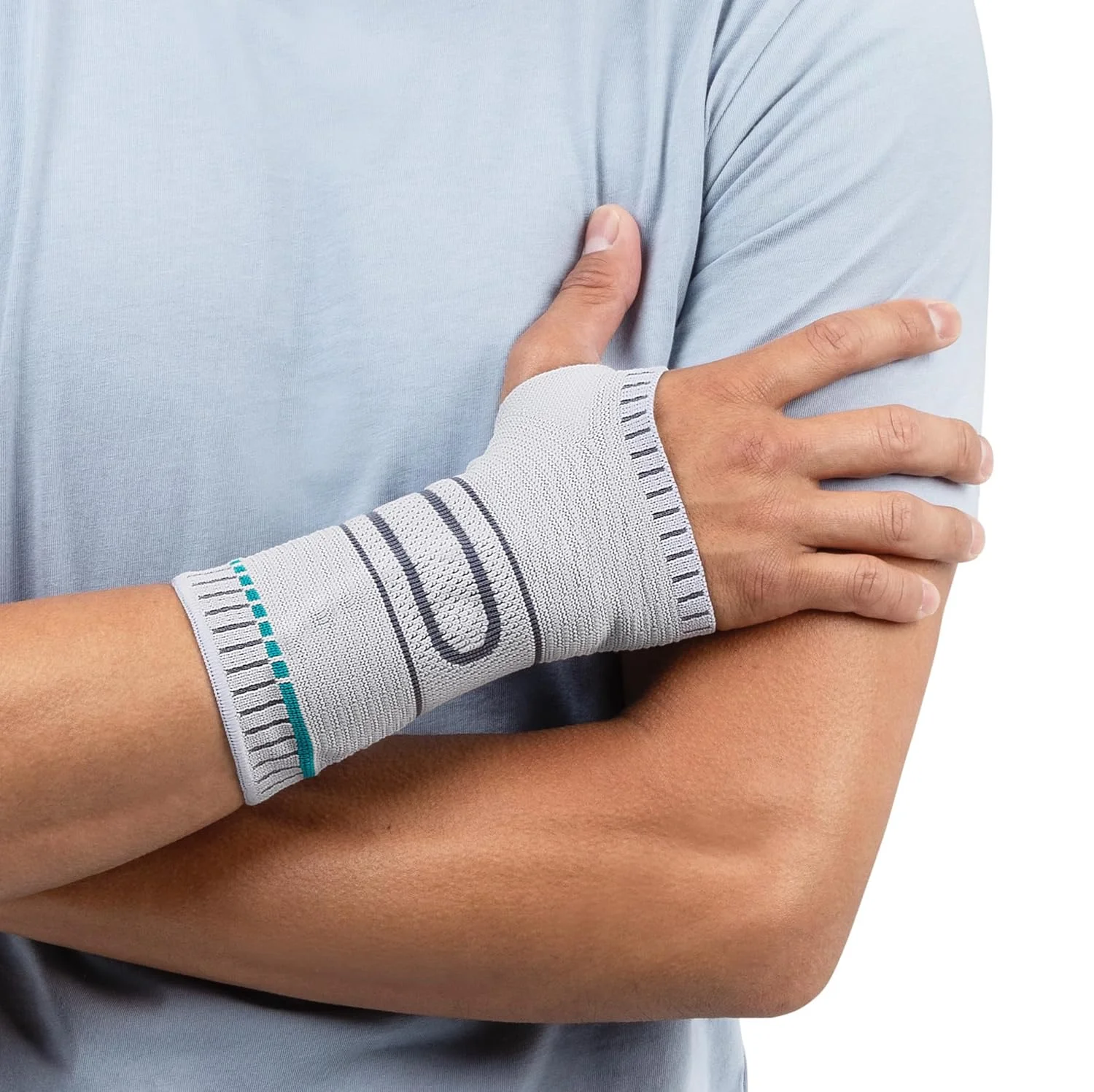 مچ بند طبی b:joynz - تثبیت کننده و تسکین دهنده مچ دست، کمک به کاهش و جلوگیری از درد در فعالیت های روزمره، خاکستری - چپ سایز 1