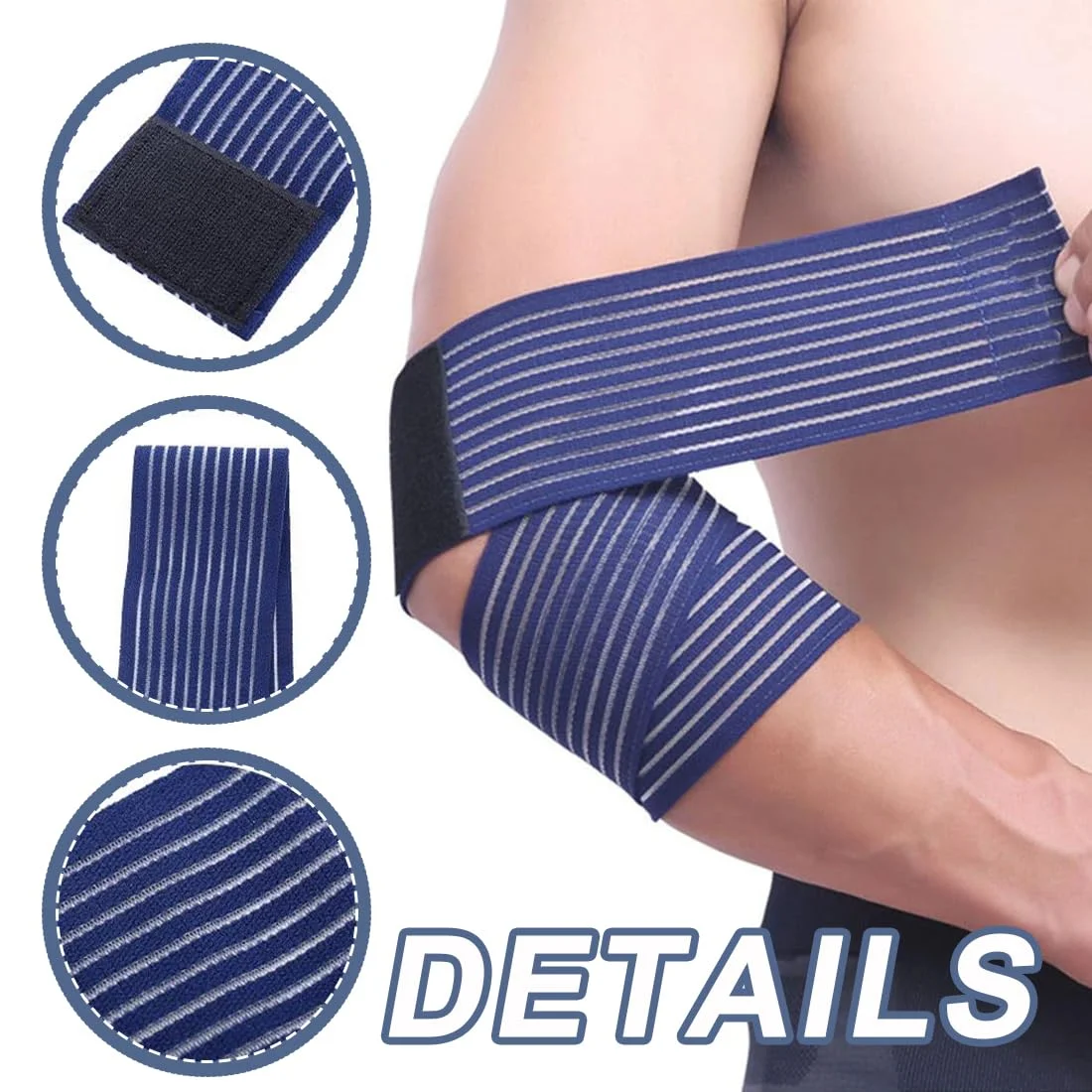 2 Pieces Wrist Band, Elastic Wrist Support for Men and Women, Wrist Support for Sports, Tendonitis, Fracture and Wrist Sprain, Work, Unisex, Blue