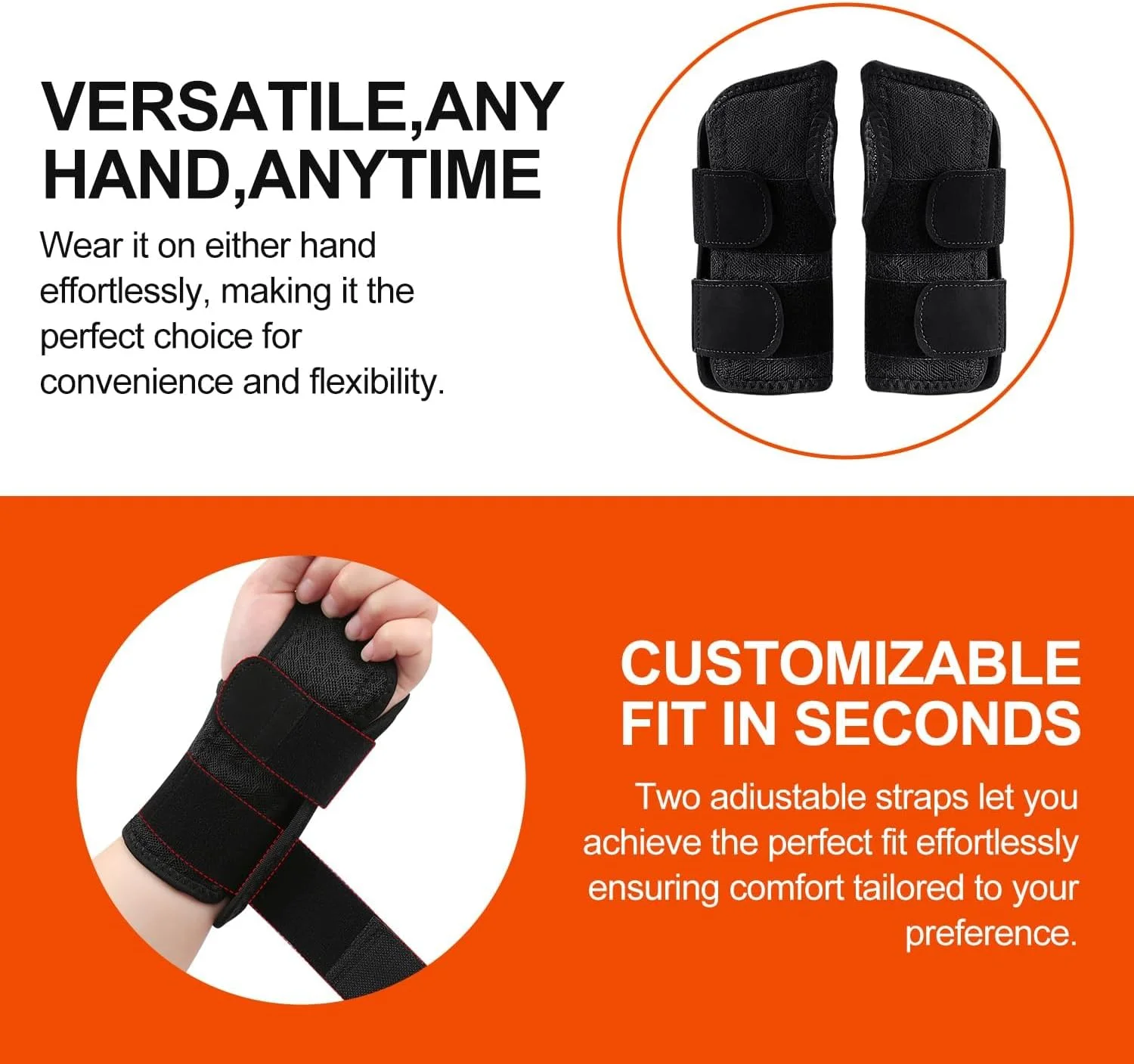 Proxima Direct Carpal Tunnel Wrist Brace Day & Night Wrist and Thumb Brace with Splint for Women Men, Adjustable Wrist Support Wrap for Dequervain's Tenosynovitis, Tendo (1 Pack-Left Hand)
