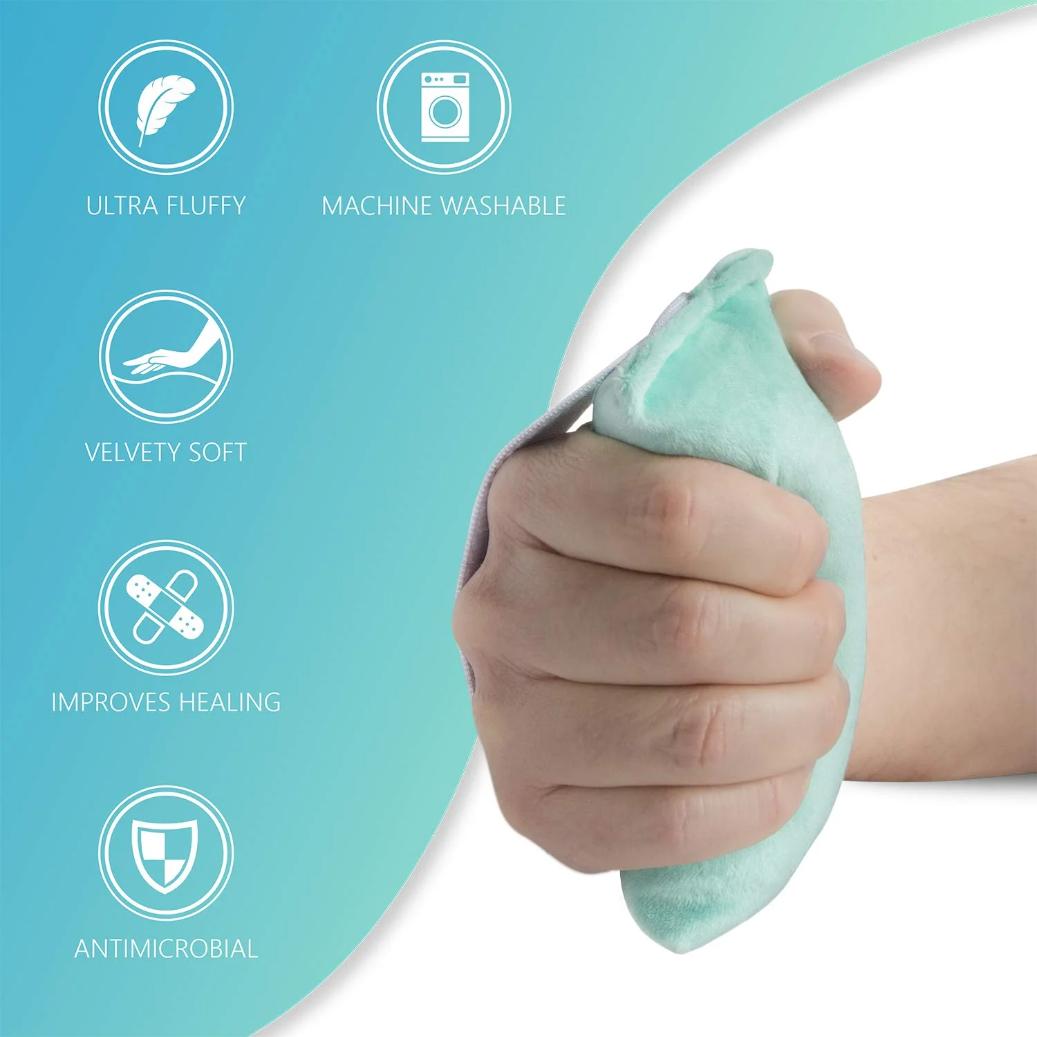 بالشتک انقباض دست با گیره کف دست NYOrtho با نوار الاستیک - بسته 2 عددی - مقاوم در برابر عرق - محافظ کف دست قابل شستشو در ماشین لباسشویی - گیره دست ارتوپدی - محافظ گیره برای دست ها - راحتی و محافظت نهایی